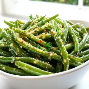 To make Air Fryer Crispy Garlic Parmesan Green Beans, you will need: - 1 pound fresh green beans, trimmed - 3 tablespoons olive oil - 4 cloves garlic, minced - 1/2 cup grated Parmesan cheese - 1 teaspoon garlic powder - 1 teaspoon onion powder - 1/2 teaspoon red pepper flakes (optional) - Salt and pepper to taste - Fresh parsley, chopped (for garnish) These ingredients give the dish its tasty crunch and rich flavor. You can tweak this recipe to fit your taste. Here are some options: - Lemon zest for a fresh twist - Balsamic glaze for sweetness - Lemon juice for extra brightness - Chopped nuts for added crunch These add-ins can make your dish even more exciting! Don't worry if you don’t have everything. Here are some swaps you can try: - If you lack fresh green beans, use frozen ones. - Swap olive oil for avocado oil or melted butter. - Use nutritional yeast instead of Parmesan for a vegan option. - Garlic powder can be replaced with garlic salt, but cut back on regular salt. These substitutions can still help you create a delicious meal! 1. Start by preheating your air fryer to 400°F (200°C) for about 5 minutes. This step ensures even cooking. 2. Take 1 pound of fresh green beans and trim the ends. You want them nice and clean. 3. In a large mixing bowl, add the trimmed green beans. Pour in 3 tablespoons of olive oil. Toss until the beans are well-coated. 4. Mince 4 cloves of garlic and add them to the bowl. This gives a strong garlic flavor. 5. Next, sprinkle in 1 teaspoon of garlic powder and 1 teaspoon of onion powder. 6. If you like some heat, add 1/2 teaspoon of red pepper flakes. Then add salt and pepper to taste. 7. Mix everything well to ensure all beans are seasoned. 8. Finally, add 1/2 cup of grated Parmesan cheese. Toss again until the cheese covers the beans evenly. 1. Place the green beans in a single layer in the air fryer basket. Avoid overcrowding for the best results. 2. Cook the green beans for about 8-10 minutes. Shake the basket halfway through to promote even cooking. 3. Keep an eye on them as they cook. You want them crispy and the cheese golden brown. 4. Once done, carefully remove the green beans from the air fryer. 1. Transfer the crispy green beans to a serving dish. 2. Garnish with chopped fresh parsley for a pop of color. 3. Enjoy them as a side dish or snack. They pair well with grilled meats or pasta. To get the best crispiness, keep the beans in a single layer. This helps the hot air flow around them. If you stack them, they won’t cook evenly. Shake the basket halfway through cooking. This ensures all sides get crispy. You can also try cooking in batches if you have a lot of beans. For added flavor, use fresh herbs like thyme or rosemary. You can mix in lemon zest for a bright taste. Try different cheeses, like Pecorino Romano, for a unique twist. A splash of balsamic vinegar before serving can boost the flavor, too. If you enjoy heat, increase the red pepper flakes. Adjust these flavors based on your taste. Cooking time may vary with different air fryers. Start checking at 8 minutes. If they need more time, check every minute. The goal is crispy beans with golden cheese. If you want softer beans, reduce the cooking time by a few minutes. Always shake the basket for even cooking. {{image_2}} You can switch up the cheese for a new taste. Try using Asiago or Pecorino Romano cheese. These cheeses add a sharp flavor that complements the green beans. If you prefer a milder taste, use mozzarella. This will give you a gooey texture that melts well. Experiment with different cheeses until you find your favorite. If you like spice, add more red pepper flakes. You can also try a dash of cayenne pepper for extra heat. For a smoky flavor, add smoked paprika. These spices will wake up your taste buds. You can adjust the heat level to fit your taste. Just remember to mix well so that the heat spreads evenly. Want to make your green beans heartier? Add some roasted chickpeas or diced bell peppers. These ingredients will not only add texture but also boost nutrition. You can also toss in some cherry tomatoes for a pop of color. This makes the dish more vibrant and appealing. Each addition brings a unique flavor to the mix. Don't be afraid to get creative! To store your leftovers, let the green beans cool. Use an airtight container for best results. Place the beans inside and seal it tight. They can stay fresh in the fridge for up to three days. If you want to keep them longer, freezing is a great option. When you are ready to eat your leftover green beans, reheat them in the air fryer. Set your air fryer to 350°F (175°C). Heat the beans for about 3-5 minutes. This method makes them crispy again. You can also use a microwave if you are in a hurry. Just heat in short bursts to avoid sogginess. If you want to freeze these beans, make sure they are cool first. Spread them out on a baking sheet in a single layer. Freeze them for about 1-2 hours until firm. Once frozen, transfer the beans to a freezer bag. Remove as much air as you can before sealing. They can last for up to three months in the freezer. When you’re ready to cook, no need to thaw. Just air fry them straight from the freezer! Yes, you can use frozen green beans. However, you should thaw them first. This helps to remove excess moisture. Pat them dry with a paper towel before cooking. This step is key for crispiness. Cooking time may vary, so check them often. To avoid soggy green beans, make sure they are dry. Use fresh green beans if possible. If using frozen beans, thaw and dry them well. Coat them lightly with olive oil. Do not overcrowd the air fryer basket. This allows hot air to circulate freely. Shake the basket halfway through cooking for even crispness. Garlic parmesan green beans pair well with many dishes. Serve them with grilled chicken or steak. They also go great with fish or pasta. For a vegetarian meal, enjoy them with quinoa or rice. You can even add them to a fresh salad for extra crunch. In this blog post, I shared a complete guide to cooking garlic parmesan green beans. We covered the main ingredients, optional add-ins, and how to swap ingredients if needed. I provided detailed steps for preparing and air frying the beans, along with tips for extra crispiness and flavor. Don't forget the various cheese options and spicy versions you can try. Lastly, I included advice on storing leftovers and reheating them. Enjoy cooking, experimenting, and sharing these delicious green beans!