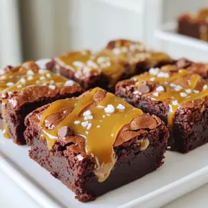- 1 cup unsalted butter, melted - 2 cups granulated sugar - 4 large eggs - 1 teaspoon vanilla extract - 1 cup all-purpose flour - ½ cup unsweetened cocoa powder - ½ teaspoon baking powder - ½ teaspoon salt - 2 tablespoons instant espresso powder - ½ cup chocolate chips - ½ cup store-bought salted caramel sauce - Flaky sea salt, for garnish When making salted caramel espresso brownies, each ingredient plays a key role. The unsalted butter gives a rich base. Granulated sugar adds sweetness, while eggs provide moisture and structure. Vanilla extract helps round out the flavors. The flour and cocoa powder create a fudgy texture, with the baking powder giving a little lift. Salt balances the sweetness. The espresso powder infuses a bold coffee flavor. Chocolate chips add melty goodness, and the salted caramel sauce brings that sweet, salty twist. - Alternatives for unsalted butter: You can use coconut oil for a dairy-free option. Mashed avocado also works for a healthier fat. - Options for granulated sugar: Brown sugar adds a deeper flavor. You can also try coconut sugar for a more natural sweetener. - Gluten-free flour variations: Almond flour or a gluten-free all-purpose blend can replace regular flour. These options keep the brownies tasty and safe for gluten-sensitive eaters. Choosing the right ingredients makes a big impact on your brownies. Each swap offers a unique taste and texture. Feel free to experiment and find what you love best! First, you need to preheat your oven to 350°F (175°C). This step helps ensure even baking. Next, grease a 9x13-inch baking pan with some butter. You can also line it with parchment paper for easy removal later. This makes serving the brownies much easier. In a large bowl, combine 1 cup of melted butter and 2 cups of granulated sugar. Stir them together until the mixture looks smooth and glossy. Now, add 4 large eggs one at a time, mixing well after each addition. Finally, stir in 1 teaspoon of vanilla extract. This adds a nice flavor to the brownies. In a separate bowl, whisk together 1 cup of all-purpose flour, ½ cup of unsweetened cocoa powder, ½ teaspoon of baking powder, ½ teaspoon of salt, and 2 tablespoons of instant espresso powder. Make sure these dry ingredients are well combined. Gradually add this mixture to your wet ingredients, stirring gently until just combined. Be careful not to overmix, as this can affect the texture. Now, fold in ½ cup of chocolate chips for that extra chocolatey goodness. Pour half of the brownie batter into your prepared baking pan and spread it evenly. Next, drizzle half of the ½ cup of salted caramel sauce over this layer. Use a knife to gently swirl it in. Then, pour the rest of the brownie batter on top, smoothing the surface. Finish by drizzling the remaining salted caramel sauce on top. Swirl it again for a beautiful marbled effect. Place the pan in the preheated oven and bake for 25-30 minutes. To check if they are done, insert a toothpick into the center. It should come out with a few moist crumbs, not wet batter. Once baked, let the brownies cool in the pan for at least 15 minutes before slicing. This helps them set up nicely. Sprinkle with flaky sea salt before serving for a delightful finish. To get fudgy brownies, mix just until combined. Overmixing can make them tough. You want a rich and soft texture. For baking, aim for 25-30 minutes at 350°F (175°C). Use a toothpick to check. If it comes out with a few moist crumbs, they are done. You can add nuts for a crunch. Walnuts or pecans work well. A pinch of espresso powder boosts the coffee flavor. Pair these brownies with a shot of espresso for a great treat. The warm coffee makes the chocolate taste even better. Serve your brownies on a nice platter. Drizzle with extra salted caramel for a sweet touch. A sprinkle of flaky sea salt adds a beautiful look and taste. You can cut them into squares or triangles. Each piece looks great and is easy to serve. {{image_2}} You can make your brownies more fun with different flavors. Try using flavored chocolate chips. You might enjoy mint, orange, or even coffee chocolate chips. These will boost the chocolate taste and add a new twist. You can also infuse your caramel with extracts. A few drops of vanilla or almond extract can make the caramel pop. Just mix these extracts into the caramel sauce before drizzling it on the brownies. If you want a vegan version, swap out the eggs. Use flax eggs instead. Mix one tablespoon of flaxseed meal with three tablespoons of water. Let it sit for a few minutes until it thickens. Replace the butter with coconut oil for a dairy-free option. For low-sugar options, consider using a sugar substitute. Sweeteners like stevia or monk fruit can work well. Be sure to check the conversion ratios for best results. You can change your brownies for the seasons. In fall, add pumpkin spice to the batter. Just mix in one teaspoon of pumpkin pie spice for a cozy flavor. For holidays, think of adding festive toppings. During the winter, sprinkle crushed candy canes on top. For a summer treat, try fresh berries as a garnish. These small changes can make your brownies special for any occasion. To keep your salted caramel espresso brownies fresh, store them in an airtight container. This helps lock in moisture and flavor. You can leave them at room temperature for up to three days. If it’s hot or humid, it’s better to store them in the fridge. This keeps them firm and tasty. If you want to save some brownies for later, freezing is a great option. First, let the brownies cool completely. Then, cut them into squares and wrap each piece in plastic wrap. Place the wrapped brownies in a freezer bag or container. They will stay good for up to three months. When you’re ready to enjoy them, take out the brownies and let them thaw at room temperature. For best texture, you can warm them in the microwave for a few seconds. This brings back that fudgy goodness you love! To check if your brownies are done, use a toothpick. Insert it into the center of the brownies. If it comes out with a few moist crumbs, they are ready. If the toothpick comes out clean, you may have overbaked them. Look for a slightly firm top and a soft center. This shows they are fudgy and perfect. Yes, you can use homemade caramel. Making your own caramel can give you a richer taste. You can control the thickness and flavor better than store-bought options. Homemade caramel can be warm and gooey, which adds to the brownie experience. Just be sure to let it cool slightly before using. Overbaking brownies makes them dry and crumbly. You lose the rich, fudgy texture that makes them special. To avoid this, keep an eye on the timer. Check them a few minutes early. Remember, they continue to cook a bit after you take them out. If your brownies turn out dry, try adding a simple fix. One option is to drizzle some extra caramel sauce on top. This adds moisture and flavor. You can also serve them with ice cream or whipped cream. These toppings will help balance the dryness and add creaminess. These brownies are easy and fun to make. We covered all the key ingredients and how to mix them. You learned tips for great texture, flavor, and presentation. We also explored variations like vegan options and seasonal flavors. Finally, I shared the best ways to store and freeze your brownies. Creating these treats not only brings joy but also allows for personal touches. Keep experimenting with flavors and enjoy the process. Your baking skills will improve, and each batch could become a new favorite.