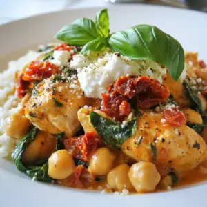 - 4 boneless, skinless chicken breasts - 1 can (14 oz) diced tomatoes, with juice - 1 can (15 oz) garbanzo beans, rinsed and drained - 1 cup fresh spinach, roughly chopped - 1/2 cup sun-dried tomatoes, chopped - 1/2 cup ricotta cheese - 1/3 cup grated Parmesan cheese - 3 cloves garlic, minced - 1 teaspoon dried oregano - 1 teaspoon dried basil - Salt and pepper to taste - 2 tablespoons olive oil Each ingredient plays a key role in making this dish shine. The chicken provides protein and a tender base. Diced tomatoes add moisture and a fresh flavor. Garbanzo beans bring a nice texture and extra protein. Fresh spinach gives a pop of green and nutrients. Sun-dried tomatoes deepen the flavor with their sweetness. Ricotta cheese adds creaminess, while Parmesan gives a salty kick. Garlic, oregano, and basil make everything taste amazing. Olive oil helps everything cook well and adds richness. - Fresh basil leaves - Additional Parmesan cheese Adding fresh basil leaves on top gives a nice burst of color and flavor. Extra Parmesan cheese adds even more taste. These garnishes make your dish look fancy and inviting. {{ingredient_image_1}} - Season the chicken: Start by seasoning the chicken breasts. Use salt, pepper, oregano, and basil. This adds great taste. - Searing the chicken (optional): If you want more flavor, sear the chicken. Heat olive oil in a skillet over medium heat. Cook each side for 3-4 minutes until golden. This step is optional but tasty. - Transferring chicken to the crockpot: Once seasoned or seared, place the chicken in the crockpot. This is where all the magic happens. - Layering ingredients: Add the diced tomatoes and garbanzo beans on top of the chicken. Next, sprinkle the minced garlic and sun-dried tomatoes over everything. These layers build a wonderful flavor. - Adding spinach and ricotta: At the last 30 minutes of cooking, stir in the fresh spinach and dollops of ricotta cheese. This makes the dish creamy and bright. - Serving suggestions: Before serving, sprinkle grated Parmesan cheese on top. Garnish with fresh basil leaves for a nice touch. Serve it over creamy polenta or with garlic bread to enjoy every bit of the sauce. Choosing the right chicken I prefer using boneless, skinless chicken breasts for this recipe. They cook evenly and stay juicy. You can also use thighs if you want more flavor. Just remember to adjust cooking times as needed. Perfecting the seasoning Start by seasoning the chicken with salt, pepper, oregano, and basil. This gives it a great base flavor. I recommend tasting your dish as it cooks. Adjust the salt and pepper to your liking. Use fresh herbs when possible; they add brighter flavors. Ideal sides and accompaniments This dish pairs well with creamy polenta or garlic bread. Both soak up the tasty sauce. You can also serve it with a simple salad for freshness. Try adding a drizzle of olive oil on the salad for extra flavor. Presentation tips for serving For a beautiful plate, spoon the chicken and sauce over polenta. Top it with grated Parmesan and fresh basil leaves. This adds color and makes it look gourmet. A nice presentation impresses guests and makes the meal more enjoyable. Pro Tips Perfectly Seasoned Chicken: Ensure to season your chicken breasts generously with salt, pepper, and herbs to enhance flavor before cooking. Layering Ingredients: Layer your ingredients in the crockpot correctly, placing the chicken at the bottom to absorb the juices from the tomatoes and beans as they cook. Fresh Spinach Addition: Add fresh spinach in the last 30 minutes of cooking to retain its vibrant color and nutritional value. Serving Suggestions: Serve the dish over creamy polenta or with garlic bread to soak up the flavorful sauce for a complete meal experience. {{image_2}} If you want to change things up, you can swap the garbanzo beans for other beans. White beans or black beans work great too. They add a nice texture and flavor to the dish. You can also skip beans altogether if you prefer. Cheese is another fun area to play with. While ricotta cheese adds creaminess, you can try goat cheese or cream cheese instead. Both will give a different taste and texture. Parmesan is a classic choice, but you can also use Pecorino Romano for a sharper flavor. For those who love a kick, consider adding spices like red pepper flakes or cayenne. Just a pinch can make a big difference. You can also use fresh herbs like thyme or rosemary for added depth. If you want to add more veggies, try bell peppers or zucchini. They pair well with the chicken and add color to your dish. You can even throw in some mushrooms for an earthy flavor. Just remember to chop them up so they cook evenly. To keep your Crockpot Tuscan Chicken fresh, let it cool first. Store leftovers in the fridge within two hours. Use an airtight container to lock in flavors. This way, your meal stays tasty for up to four days. If you want to keep it longer, consider freezing. Just make sure to use a freezer-safe container. You can reheat your Tuscan Chicken in two ways: microwave or stovetop. For the microwave, place it in a bowl and cover it with a lid. Heat on medium for about two to three minutes. Stir halfway through to warm it evenly. If using the stovetop, place the chicken in a skillet over low heat. Add a splash of water to keep it moist. Stir gently for five to seven minutes until heated through. This method helps keep the flavors intact. Enjoy your meal as if it just came out of the crockpot! Can I use frozen chicken breasts? Yes, you can use frozen chicken breasts. Just add an extra hour to the cooking time. This will help ensure they cook through. Always check for an internal temperature of 165°F to be safe. How do I know when the chicken is done? The chicken is done when it is tender and reaches 165°F inside. You can check this with a meat thermometer. If you don’t have one, look for the chicken to shred easily with a fork. What to do if the chicken is dry? If your chicken turns out dry, it may have cooked too long. You can add a bit more liquid, like broth or sauce. This will help moisten the chicken. Using chicken thighs instead of breasts can also help keep it juicy. How to adjust for busy schedules? If you have a busy schedule, prep the chicken and veggies the night before. Store them in the fridge. In the morning, just toss everything into the crockpot. You can set it on low for 6 hours, and dinner will be ready when you get home. This blog shared easy steps for a tasty chicken dish using basic ingredients. We covered required items like chicken, tomatoes, and spices, plus cooking tips for success. I highlighted fun variations, serving ideas, and how to store leftovers well. Cooking should be fun and stress-free. With these tips, you can create delicious meals, even on busy days. Enjoy making this dish your own!
