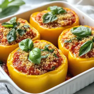 To make ricotta stuffed peppers, you need fresh and simple ingredients. Here’s what you will need: - 4 large bell peppers (any color) - 1 cup ricotta cheese - 1/2 cup cooked quinoa - 1/2 cup chopped spinach (fresh or frozen, thawed) - 1/4 cup grated Parmesan cheese - 1 teaspoon garlic powder - 1 teaspoon Italian seasoning - Salt and pepper to taste - 1/2 cup marinara sauce (plus extra for serving) - Fresh basil leaves for garnish Each ingredient plays a key role in the flavor. The bell peppers add sweetness and crunch. Ricotta cheese brings a creamy texture that blends well with the other ingredients. Quinoa adds protein and a nice bite. Spinach gives a healthy touch, while Parmesan adds a savory depth. Garlic powder and Italian seasoning bring in aromatic flavors. Finally, marinara sauce ties everything together with its rich taste. When you gather these ingredients, you set the stage for a tasty dish. You can easily find all these items at your local grocery store. If you want to add your twist, think about other vegetables or spices you enjoy. Cooking should be fun and personal! {{ingredient_image_1}} - Preheat your oven to 375°F (190°C). - Cut the tops off the bell peppers and remove the seeds and membranes. Place them upright in a baking dish. - In a mixing bowl, combine: - 1 cup ricotta cheese - 1/2 cup cooked quinoa - 1/2 cup chopped spinach - 1/4 cup grated Parmesan cheese - 1 teaspoon garlic powder - 1 teaspoon Italian seasoning - Salt and pepper to taste Mix until smooth and well combined. - Spoon the ricotta mixture into each bell pepper, packing it down gently. - Pour 1/2 cup marinara sauce over the stuffed peppers. Make sure they are well coated. - Cover the baking dish with aluminum foil. Bake for 25 minutes. - Remove the foil and bake for another 10-15 minutes. The peppers should be tender and the cheese golden. - Let them cool for a few minutes before serving. - Garnish with fresh basil leaves and serve with extra marinara sauce on the side. To get soft and tender peppers, bake them right. Preheat your oven to 375°F (190°C). Place the peppers cut side up in a dish. Cover them with foil for the first 25 minutes. This keeps the steam inside, making them soft. After that, remove the foil and bake for another 10 to 15 minutes. This gives the cheese a nice golden touch and makes the peppers tender. While ricotta is delightful, you can mix in other cheeses too. Try mozzarella for a stretchy, gooey texture. Feta adds a nice tangy flavor. Goat cheese offers a creamy taste that pairs well. You can even blend in some sharp cheddar for extra richness. Feel free to experiment with flavors that you love. Serve your stuffed peppers with a side salad for a fresh crunch. Garlic bread also pairs well and adds heartiness. You can drizzle extra marinara sauce on top for more flavor. A sprinkle of fresh basil or parsley can brighten the dish. These small touches make your meal even more enjoyable. Pro Tips Choose Colorful Peppers: Using a mix of red, yellow, and green peppers not only adds visual appeal but also different flavor profiles. Make Ahead: Prepare the stuffed peppers in advance and store them in the refrigerator. Bake them just before serving for a quick meal. Extra Flavor: Add chopped sun-dried tomatoes or olives to the filling for an extra burst of flavor. Serve with a Side: Pair your stuffed peppers with a simple green salad or garlic bread for a complete meal. {{image_2}} You can make ricotta stuffed peppers vegetarian by using alternative proteins. Beans are a great choice. Black beans or chickpeas give good texture and protein. You can also add mushrooms for a rich, earthy flavor. Cook the mushrooms first to remove moisture. Mix them into the ricotta filling for extra depth. If you love meat, try adding ground meats. Ground beef or turkey works well. Cook the meat before mixing it with the ricotta. You can season it with spices like cumin or paprika. This adds a savory punch to your peppers. Just remember to adjust cooking times if you use raw meat. For those who enjoy heat, add jalapeños to the filling. Chop them finely and mix them in. This gives a nice kick to the dish. You can also use spicy marinara sauce instead of regular. It will make the whole meal more exciting. Just be careful not to overdo it if you don’t want it too spicy! To keep your ricotta stuffed peppers fresh, store them in an airtight container. Place a layer of plastic wrap on top before sealing. This keeps moisture in and odors out. You can also wrap each pepper in foil for extra protection. If you want to freeze them, place them in a freezer-safe bag. Squeeze out excess air before sealing to prevent freezer burn. To reheat your stuffed peppers, the oven is best. Preheat the oven to 350°F (175°C). Place the peppers in a baking dish with a splash of marinara sauce. Cover with foil to keep them from drying out. Heat for about 20 minutes or until warm. You can also use a microwave. Just place a pepper on a microwave-safe plate. Heat for 2-3 minutes or until hot, checking often. When stored correctly, ricotta stuffed peppers last about 3-4 days in the fridge. If frozen, they can last up to 3 months. Remember to label your containers with the date. This helps you keep track of how long they’ve been stored. Always check for signs of spoilage before eating. If they smell off or look strange, it's best to toss them. Yes, you can mix it up! Try using mozzarella or feta cheese. Both add great flavor. You can even blend cheeses for a unique taste. Just keep the ricotta as your base. It gives the filling a creamy texture. Look for a few key signs. The peppers should be tender but not mushy. The cheese on top should be slightly golden. You can also check the filling's warmth with a fork. If it is hot all the way through, they are ready to eat! Absolutely! You can prep the stuffed peppers a day in advance. Just store them in the fridge before baking. When you are ready, pop them in the oven. Add a few extra minutes to the bake time if they are cold. These stuffed peppers pair well with many sides. A simple green salad adds freshness. Garlic bread is also a great choice for dipping. You could even serve some extra marinara sauce on the side for added flavor. In this blog post, we explored how to make delicious stuffed bell peppers. You learned about the key ingredients, step-by-step instructions, and helpful tips. We also shared fun variations, storage advice, and answered common questions. These stuffed peppers are simple and tasty, making them perfect for your meals. Try using different cheese or add spices for a unique twist. Enjoy making these nutritious peppers that everyone will love!