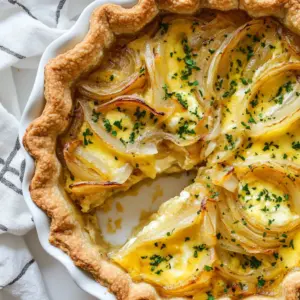 To make a delicious German Onion Pie, you’ll need the following ingredients: - 2 large onions, thinly sliced - 2 tablespoons olive oil - 1 teaspoon sugar - 1 teaspoon salt - 1/2 teaspoon black pepper - 1/2 teaspoon dried thyme - 1/4 teaspoon nutmeg - 3 large eggs - 1 cup sour cream - 1 cup ricotta cheese - 1 pre-made pie crust (store-bought or homemade) - Fresh parsley, chopped (for garnish) You can swap ingredients if needed: - Use butter instead of olive oil for a richer flavor. - Replace ricotta with cottage cheese for a lighter filling. - If you don’t have thyme, use oregano or basil. - For a gluten-free option, try a gluten-free pie crust. Using fresh ingredients makes a big difference. Fresh onions are sweeter and more flavorful. Fresh herbs like parsley add brightness to the pie. Quality eggs make the filling rich and creamy. When you use fresh, you enhance the taste and aroma. Plus, it shows you care about what you eat. This pie is all about comfort and warmth, so fresh ingredients help you achieve that perfect bite. {{ingredient_image_1}} To start, we need to bring out the sweet flavor of the onions. Heat 2 tablespoons of olive oil in a large skillet over medium heat. Add 2 large onions, thinly sliced. Sprinkle in 1 teaspoon of sugar, 1 teaspoon of salt, and 1/2 teaspoon of black pepper. Stir the mixture often. Cook until the onions turn golden brown, which takes about 15-20 minutes. This step creates a deep, rich flavor that is key to our pie. Next, let’s prepare a creamy filling. In a mixing bowl, whisk together 3 large eggs, 1 cup of sour cream, and 1 cup of ricotta cheese. Add 1/2 teaspoon of dried thyme and 1/4 teaspoon of nutmeg for extra taste. Make sure the mixture is smooth and well combined. This filling will balance the sweet onions perfectly. Now it’s time to put everything together. Once the onions are caramelized, let them cool slightly. Then, fold them into the egg and cheese mixture. Preheat your oven to 375°F (190°C). Grab a pre-made pie crust and place it in a pie dish. Pour the onion mixture into the crust, spreading it evenly. Bake in the preheated oven for 30-35 minutes. You want the filling to be set and the top to be lightly golden. After baking, let the pie cool for about 10 minutes. Garnish it with fresh chopped parsley before slicing. Enjoy your delicious German onion pie! Caramelizing onions is key to this dish. Start with large onions. Thinly slice them for even cooking. Heat olive oil in your skillet over medium heat. Add the onions, sugar, salt, and black pepper. Stir them often. This helps them cook evenly. Cook for about 15 to 20 minutes. You want them to turn golden brown. If they stick to the pan, add a splash of water. This adds flavor and keeps them from burning. A creamy filling makes the pie rich and smooth. Use a mix of sour cream and ricotta cheese. Whisk them together in a bowl until they are smooth. Add the eggs, thyme, and nutmeg. These spices add warmth to the filling. Make sure to blend everything well. After caramelizing the onions, let them cool a bit. Fold them into the creamy mixture gently. This keeps your filling light and fluffy. The right baking time gives you a perfect texture. Preheat your oven to 375°F (190°C). Pour the onion mixture into the pie crust evenly. Bake for 30 to 35 minutes. The filling should be set and the top lightly golden. If the edges brown too fast, cover them with foil. Let the pie cool for about 10 minutes before slicing. This helps it hold its shape better when served. Add fresh parsley on top for color and flavor. Pro Tips Use Sweet Onions: Opt for sweet onions like Vidalia or Walla Walla for a milder, sweeter flavor in your pie. Chill the Crust: For a flakier texture, chill the pie crust in the refrigerator for about 30 minutes before adding the filling. Experiment with Cheeses: Try mixing in different cheeses like Gruyère or feta for added depth and flavor. Add a Splash of Wine: Deglaze the skillet with a splash of white wine after caramelizing the onions for an extra layer of flavor. {{image_2}} German Onion Pie has many versions across different regions. In Swabia, they use a thicker, creamy filling. This gives it a rich taste that many love. You might find bacon in some recipes, adding a smoky flavor. In the Saarland area, they often serve it with a side of apple sauce. This sweet touch balances the savory pie perfectly. Each region adds its own twist, making this dish unique and fun to explore. You can easily adapt this recipe to fit your needs. For a gluten-free option, use a gluten-free pie crust. This swap keeps the pie tasty without the gluten. If you're vegetarian, simply skip the bacon or any meat. You can also try adding mushrooms or spinach for extra flavor. For a lighter dish, substitute sour cream with Greek yogurt. This swap cuts down the fat while keeping it creamy. When serving German Onion Pie, think about balance. A fresh green salad pairs well with it. The crunch of the salad complements the soft pie. You can also serve it with a dollop of sour cream on the side. This adds a cool touch that enhances the flavors. For drinks, try a light white wine or a crisp apple cider. These beverages match the pie's savory notes and make the meal more enjoyable. To store leftovers, let the pie cool first. Place it in an airtight container. You can also cover it tightly with plastic wrap. This keeps the pie fresh for up to three days. If you want to keep it longer, consider freezing it. When ready to enjoy leftovers, preheat your oven to 350°F (175°C). Place the pie on a baking tray. Cover it with foil to avoid burning the top. Heat for about 20 to 25 minutes, or until warmed through. You can also reheat individual slices in the microwave for quick meals. If you want to freeze the onion pie, do this before baking. Prepare the pie as usual, but do not bake it. Wrap it tightly in plastic wrap, then place it in a freezer bag. Label the bag with the date. The pie can last up to three months in the freezer. When ready to bake, thaw it in the fridge overnight. Then, bake as directed in the recipe. German Onion Pie, or Zwiebelkuchen, has roots in Germany. It often comes from the region of Swabia. This pie is a favorite in fall, especially during harvest time. Many people enjoy it with a glass of wine. The dish reflects a blend of simple ingredients and rich flavors. It is a comfort food for many families. The pie has spread beyond Germany and gained fans worldwide. Yes, you can swap cheeses in this recipe. While ricotta is common, feel free to use cottage cheese or cream cheese. Each cheese brings a unique taste and texture. If you prefer stronger flavors, try using sharp cheddar or feta. Just remember that the pie's creaminess may change slightly. Experimenting with cheese can lead to delightful new flavors. To add heat to your German Onion Pie, consider adding red pepper flakes. Start with a pinch and adjust to your taste. You can also add diced jalapeños or fresh chili peppers for a kick. Another option is to mix in spicy sausage or chorizo with the onions. These additions will bring a bold flavor to the pie while keeping its comforting essence. Enjoy the balance of spice and sweetness! This article covered the key steps to make a delicious German onion pie. We examined important ingredients, from fresh picks to substitutes. I shared tips for caramelizing onions and crafting a creamy filling. We explored fun variations and how to store leftovers. As you try this recipe, remember it’s all about balance. Enjoy every bite of your pie!