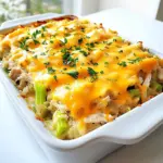 To make Dolly's Chicken and Stuffing Casserole, gather these ingredients: - 2 cups cooked chicken, shredded - 1 cup celery, diced - 1 cup onion, finely chopped - 1 teaspoon garlic powder - 1 can (10.5 oz) cream of chicken soup - 1 cup chicken broth - 2 cups stuffing mix - 1 teaspoon dried thyme - 1 teaspoon salt - ½ teaspoon black pepper - 1 cup shredded cheddar cheese - 2 tablespoons fresh parsley, chopped (for garnish) If you need to swap out some ingredients, here are some ideas: - Chicken: Use turkey for a different flavor. - Celery: Leeks can work well if you want a sweeter taste. - Onion: Scallions add a mild onion flavor. - Cream of Chicken Soup: Substitute with cream of mushroom soup for a richer taste. - Chicken Broth: Vegetable broth is a great option for a lighter broth. - Stuffing Mix: Homemade stuffing adds freshness and flavor. - Cheese: Try mozzarella or pepper jack for a twist. - Thyme: Oregano or rosemary can bring a new taste to the dish. Dolly's Chicken and Stuffing Casserole serves six. Each serving has: - Calories: 380 - Protein: 25g - Carbohydrates: 30g - Fat: 18g - Fiber: 2g - Sodium: 650mg This dish packs great flavor while being a comfort food that fills you up. 1. Start by preheating your oven to 350°F (175°C). This sets the stage for a great bake. 2. In a large bowl, combine 2 cups of shredded chicken, 1 cup of diced celery, and 1 cup of finely chopped onion. Mix these well. 3. Add 1 teaspoon of garlic powder, 1 can of cream of chicken soup, and 1 cup of chicken broth to the bowl. Stir until everything blends nicely. 4. Now, fold in 2 cups of stuffing mix, 1 teaspoon of dried thyme, 1 teaspoon of salt, and ½ teaspoon of black pepper. Make sure all pieces are coated well. 5. Pour this chicken and stuffing mixture into a greased 9x13-inch baking dish. Spread it out evenly across the dish. 6. Sprinkle 1 cup of shredded cheddar cheese on top of your mixture. This cheese will add flavor and a nice crust. 7. Cover the dish with aluminum foil and place it in the oven. Bake for 30 minutes. 8. After 30 minutes, carefully remove the foil. Bake for another 15 to 20 minutes. Watch for the cheese to become bubbly and golden brown. 9. Once it’s done, carefully take the dish out of the oven. Let it cool for about 5 minutes. This helps set the layers. 10. Before serving, garnish with 2 tablespoons of chopped fresh parsley for a pop of color. - Always make sure your chicken is fully cooked before shredding. This helps with flavor. - Use fresh ingredients when possible. Fresh celery and onion add great taste. - Letting the casserole cool for a few minutes before serving helps keep it together when you scoop it. - Feel free to adjust the seasoning. If you love herbs, add more thyme or even rosemary. - Keep an eye on the cheese as it bakes. You want it golden but not burnt. By following these steps, you will create a comforting dish that is sure to please! A few mistakes can ruin your casserole. First, do not skip the garlic powder. It adds great flavor. Second, make sure to mix well. This helps all the ingredients blend together. Lastly, don’t overcook. Keep an eye on the cheese to avoid burning. You can make this dish ahead of time. Prepare everything as the recipe shows. Then, cover it with foil and freeze it. When you’re ready to bake, just thaw it overnight in the fridge. Bake as you normally would for a warm meal. Dolly’s Chicken and Stuffing Casserole goes well with many sides. Try serving it with green beans or a fresh salad. You can also add some cranberry sauce for a sweet touch. For drinks, lemonade or iced tea pairs nicely. {{image_2}} You can change things up in Dolly’s Chicken and Stuffing Casserole. For a twist, use rotisserie chicken. It adds a nice flavor. You could also swap chicken broth for vegetable broth. This gives a different taste and keeps it light. If you want more crunch, add sliced mushrooms or bell peppers. These add a fresh bite to each forkful. To make a vegetarian version, simply replace chicken with cooked lentils or chickpeas. They provide protein and texture. Use vegetable broth and a vegan cream of soup. You can find these at most stores. For a vegan stuffing, look for brands that don't use animal products. A mix of wild rice and veggies can work well, too. This way, everyone can enjoy the dish without meat! If you're aiming for gluten-free, swap regular stuffing mix for gluten-free bread crumbs or a gluten-free stuffing mix. Make sure the cream of chicken soup is gluten-free, too. You can easily find options at the store. For a homemade touch, blend cooked cauliflower with herbs and spices. This will give you a creamy base, all while keeping it gluten-free. These changes let you enjoy the casserole while sticking to your dietary needs. To store leftovers, let the casserole cool completely. Then, transfer it to an airtight container. You can also keep it in the baking dish. Just cover it tightly with plastic wrap or foil. This helps keep it fresh. Store it in the fridge for up to three days. When you are ready to eat, preheat your oven to 350°F (175°C). Bake the casserole in the oven for about 20 minutes. If you want, you can microwave individual portions. Heat them for about 2-3 minutes. Check that it's hot throughout before eating. To keep your casserole fresh, always store it in an airtight container. This prevents the casserole from drying out. Make sure to consume leftovers within three days for the best taste. If you plan to keep it longer, consider freezing it. Wrap it well in plastic wrap and then foil before freezing. It can last up to three months in the freezer. The best type of chicken for this casserole is cooked chicken. You can use rotisserie chicken, leftover chicken, or poached chicken. Rotisserie chicken adds great flavor and saves time. Make sure to shred the chicken into bite-sized pieces for even mixing. Yes, you can use homemade stuffing. Fresh stuffing adds a personal touch and unique flavor. Just make sure your homemade stuffing is moist but not too soggy. Adjust the seasonings to match the flavors in the casserole, like thyme or garlic. This casserole lasts about 3 to 4 days in the fridge. Store it in an airtight container to keep it fresh. If you want to keep it longer, consider freezing it. Just make sure to thaw and reheat it properly before serving. This blog post covered essential tips for making a delicious casserole. We discussed ingredients, preparation steps, and baking tips for success. I shared common mistakes to avoid and helpful storage information. You learned about variations to suit different tastes, including vegetarian and gluten-free options. With these insights, you can cook a tasty casserole that fits your needs. Don't forget to try different ingredients and enjoy the process. Happy cooking!
