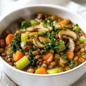- 1 cup green or brown lentils - 2 tablespoons olive oil - 1 medium onion, diced - 3 cloves garlic, minced - 2 carrots, diced - 2 celery stalks, diced - 8 oz cremini mushrooms, sliced - 1 teaspoon dried thyme - 1 teaspoon smoked paprika - 4 cups vegetable broth - 1 can (14 oz) diced tomatoes - 2 cups kale, chopped - Salt and black pepper to taste - Fresh parsley for garnish Gather these fresh ingredients to make a hearty vegan lentil mushroom stew. Lentils are the star here. They are packed with protein and fiber, making the stew filling. Olive oil adds richness, while onion and garlic provide a base of flavor. Carrots and celery bring sweetness and crunch. Cremini mushrooms add depth and earthiness. Thyme and smoked paprika infuse the dish with warmth. Vegetable broth and diced tomatoes create a tasty liquid base. Finally, kale adds nutrition and color. Be sure to have salt and pepper on hand to season to your liking. Fresh parsley makes a beautiful garnish. Enjoy creating this healthy meal! {{ingredient_image_1}} - Start by rinsing 1 cup of green or brown lentils under cold water. This helps remove any dirt. - Next, dice 1 medium onion, 2 carrots, and 2 celery stalks. Mince 3 cloves of garlic and slice 8 oz of cremini mushrooms. This makes the cooking easier. - In a large pot, heat 2 tablespoons of olive oil over medium heat. Add the diced onion and sauté for about 5 minutes until it becomes soft. - Then, stir in the minced garlic and cook for another minute. You want the kitchen to smell great! - Add the diced carrots and celery to the pot, sautéing for another 5 minutes. This makes the veggies tender. - Now, incorporate the sliced mushrooms and cook for about 4-5 minutes. Watch them brown and release their moisture. - Sprinkle in 1 teaspoon of dried thyme and 1 teaspoon of smoked paprika. Stir to mix the spices with the vegetables. - Pour in 4 cups of vegetable broth next. Add the rinsed lentils and 1 can of diced tomatoes with juice. Bring this mix to a boil. - Reduce the heat to low and let it simmer for 30-35 minutes. The lentils should be tender after this time. - Stir in 2 cups of chopped kale during the last 5 minutes of cooking. This adds color and nutrition. - Season with salt and black pepper to taste. Adjust to your liking! - Finally, remove the stew from heat and let it rest for a few minutes. This allows the flavors to blend. - Serve the stew hot in deep bowls. Garnish with freshly chopped parsley for a pop of color. - Pair it with crusty bread for a hearty meal. Enjoy the warmth and flavors! To check if your lentils are done, taste a few. They should be soft but not mushy. If they need more time, simmer a bit longer. To adjust flavors, start with salt and pepper. Taste your stew often. If it lacks depth, add a splash of soy sauce or a hint of vinegar. For leftovers, store your stew in airtight containers. It will last about four days in the fridge. To reheat, place the stew in a pot over medium heat. Stir often until hot. You can also microwave it, but stir halfway for even heating. To prep meals, make the stew in advance. It tastes even better the next day! For freezing, let the stew cool first. Then, pack it in freezer-safe containers. It stays good for up to three months in the freezer. Thaw overnight in the fridge before reheating. Pro Tips Use Fresh Herbs: Incorporating fresh herbs like thyme or parsley right before serving enhances the flavor profile of your stew. Make Ahead: This stew tastes even better the next day! Make a larger batch and store it in the fridge for quick meals throughout the week. Customize Your Veggies: Feel free to add other vegetables like bell peppers or zucchini to the stew for added nutrients and flavor. Perfect Consistency: If you prefer a thicker stew, blend a portion of the lentils and broth before returning it to the pot. {{image_2}} You can switch out veggies in this stew. Try bell peppers for carrots or zucchini for celery. Each swap adds a new flavor. You can also use different herbs. Basil or oregano work well in place of thyme. Want more heat? Add a pinch of red pepper flakes or chopped jalapeños. These will give the stew a spicy kick. For umami flavor, mix in a splash of soy sauce or a spoon of miso. These options deepen the taste. If you need a gluten-free option, make sure to check your vegetable broth. Most brands are gluten-free. For a low-sodium version, use low-sodium broth. You can skip added salt to keep it healthy. Store your leftover stew in airtight containers. Glass or BPA-free plastic works best. In the fridge, the stew lasts for about 4 to 5 days. Make sure it cools before sealing the container. To freeze the stew, ladle it into freezer-safe containers. Leave some space at the top for expansion. Seal tightly and label with the date. It can last for up to 3 months in the freezer. To thaw, place it in the fridge overnight or use the microwave. To reheat, the best method is on the stove. Pour the stew into a pot and warm it over low heat. Stir often to prevent sticking. You can also reheat it in the microwave. Use a microwave-safe bowl and heat in short bursts, stirring in between. This keeps the flavors fresh and tasty. Can I use dried lentils instead of canned? Yes, you can use dried lentils. Rinse one cup of dried lentils and add them to the pot with the broth. They will cook as the stew simmers. What can I substitute for kale? You can use spinach or Swiss chard. Both will add nice color and nutrients to the stew. Is this stew high in protein? Yes, this stew is high in protein. Lentils provide a great source of protein, making it a filling meal. Are the ingredients gluten-free? Yes, all the ingredients in this stew are gluten-free. Just ensure your vegetable broth is labeled gluten-free. How do I thicken the stew? To thicken the stew, mash some lentils with a fork. You can also add a bit of cornstarch mixed with water. Can this recipe be doubled? Yes, you can easily double the recipe. Just use a larger pot for cooking. This stew recipe is a great way to use simple ingredients for delicious meals. You learned how to cook lentils, prepare veggies, and create a filling dish. You can even adjust flavors or swap out ingredients to fit your needs. Remember, you can store leftovers and enjoy them later. No matter how you make it, this stew is healthy and satisfying. Enjoy your cooking journey, and let it bring warmth to your table!