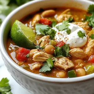 To make Cajun White Chicken Chili, you will need: - 1 lb boneless, skinless chicken breasts, diced - 1 tablespoon olive oil - 1 medium onion, chopped - 3 cloves garlic, minced - 1 green bell pepper, diced - 1 jalapeño, deseeded and diced - 2 cups chicken broth - 1 can (15 oz) white beans, drained and rinsed - 1 cup corn kernels (fresh or frozen) - 1 teaspoon Cajun seasoning - 1 teaspoon cumin - Salt and pepper to taste - ½ cup sour cream - ¼ cup fresh cilantro, chopped (for garnish) - 1 lime, cut into wedges (for serving) These ingredients come together to create a dish that is both hearty and flavorful. Feel free to jazz up your chili with these add-ins: - Diced tomatoes for extra texture - Avocado slices for creaminess - Shredded cheese for a cheesy twist - Jalapeño slices for an extra kick - Crushed tortilla chips for crunch These options can elevate your dish and make it unique. If you have dietary needs, try these substitutions: - Use turkey instead of chicken for a leaner option. - Swap white beans with black beans or chickpeas for variety. - For a dairy-free version, use coconut cream instead of sour cream. - Use vegetable broth instead of chicken broth for a vegetarian option. These swaps keep the spirit of the dish while catering to your needs. {{ingredient_image_1}} Start by heating 1 tablespoon of olive oil in a large pot over medium heat. Once hot, add 1 pound of diced boneless, skinless chicken breasts. Cook the chicken for about 5 to 7 minutes. You want it browned and cooked through. After cooking, take the chicken out of the pot and set it aside. This step keeps the chicken juicy and flavorful. In the same pot, add 1 medium chopped onion, 3 minced garlic cloves, 1 diced green bell pepper, and 1 diced jalapeño. Sauté these vegetables for about 5 minutes. You want them tender but not mushy. This step builds a great flavor base for your chili. Now, return the cooked chicken to the pot. Pour in 2 cups of chicken broth, along with 1 can of drained and rinsed white beans and 1 cup of corn kernels. Add 1 teaspoon of Cajun seasoning and 1 teaspoon of cumin. Stir everything together well. Bring the chili to a simmer and let it cook for 15 to 20 minutes. This allows the flavors to blend nicely. If the chili seems thick, just add more chicken broth until you like the consistency. Finally, add salt and pepper to taste. For creaminess, stir in ½ cup of sour cream before serving. Enjoy garnishing with fresh cilantro and lime wedges for a zesty kick! To boost your Cajun White Chicken Chili, focus on layers of flavor. Start with fresh herbs. Cilantro adds a bright taste. Squeeze fresh lime juice in for a zesty kick. Try using homemade chicken broth. It deepens the flavor, making the dish richer. Adding more garlic and onion can also enhance the base. You can mix in some extra spices. A pinch of smoked paprika gives a warm, smoky touch. Don’t forget to taste as you go. Adjust salt and pepper to your liking. If you like heat, there are many ways to spice up your chili. Add more jalapeños or choose a spicier pepper, like serrano. For a different kick, try using hot sauce. A few dashes can make a big difference. You can also increase the Cajun seasoning. Just a bit more will enhance the spice without changing the flavor too much. For even more heat, consider adding red pepper flakes. Start small and adjust to your taste. The right chili consistency makes a huge difference. You want it hearty, not too thick or too runny. If your chili is too thick, add more chicken broth. A little at a time keeps it just right. If it's too thin, let it simmer a bit longer. This allows it to reduce and thicken. You can also mash some of the white beans. This helps create a creamy texture while keeping some whole for bites. Always stir the chili well before serving. This mixes everything and helps ensure every bowl has great flavor. Pro Tips Perfectly Cooked Chicken: For juicy chicken, avoid overcooking by checking for doneness at 5 minutes. The chicken should reach an internal temperature of 165°F. Customize Your Spice Level: Adjust the heat by adding more jalapeños or including a pinch of cayenne pepper for extra kick. Thickening the Chili: If you prefer a thicker chili, mash some of the white beans with a fork before adding them to the pot to create a creamier texture. Flavor Enhancements: For a deeper flavor, let the chili sit for a few hours or overnight in the fridge. Reheat before serving to let the flavors meld. {{image_2}} You can make a tasty vegan version of Cajun white chicken chili. Start by skipping the chicken. Use 1 cup of diced tofu or tempeh instead. Sauté it in olive oil until golden. Then, add the veggies like onion, garlic, bell pepper, and jalapeño. For broth, use vegetable broth. Keep the white beans and corn for texture. Finish with vegan sour cream or a blend of cashews and lime for creaminess. It’s just as hearty and delicious! While white beans are classic, feel free to switch them up! Black beans bring a bold flavor. Kidney beans add a nice color and taste. You could even mix beans for a fun twist. Just make sure to drain and rinse them well. This keeps your chili fresh and tasty. Each type of bean can change the dish's flavor and texture. Experiment with what you love! Want your chili spicier? Add more jalapeño or toss in a few diced serrano peppers. For a milder chili, skip the jalapeño. You can also use sweet peppers instead. If you’re unsure about heat, start small. You can always add more spice later on. Taste as you go to find your perfect level of heat! You can keep Cajun White Chicken Chili in the fridge. Store it in an airtight container. It will stay fresh for about 4-5 days. Make sure to let it cool down before sealing the lid. This helps keep the flavors locked in. If you want to save some for later, freezing works well. Place the chili in a freezer-safe container. Leave some space at the top, as liquids expand when frozen. It will last about 3 months in the freezer. When ready to eat, thaw it in the fridge overnight. Reheating is easy! You can use the stove or microwave. If using the stove, heat it over medium heat until warm. Stir it often to avoid burning. For the microwave, place it in a microwave-safe bowl. Heat in 1-minute bursts, stirring in between. Enjoy it hot! Yes, you can use frozen chicken. Just make sure to thaw it first. You can place it in the fridge overnight or use the microwave. Once thawed, cut it into small pieces. This way, it cooks evenly and quickly in the pot. Cajun seasoning has bold flavors. It usually includes paprika, garlic powder, onion powder, and cayenne. Some blends add thyme, oregano, and black pepper. You can buy it at the store or make your own. Mixing these spices gives you that classic Cajun kick! Making the chili ahead is easy. Cook it as normal and let it cool. Store it in an air-tight container in the fridge. It can last up to three days. To reheat, just warm it on the stove. Add a splash of broth if it’s too thick. This makes the flavors even better! In this blog post, we covered everything you need for Cajun White Chicken Chili. We discussed the main ingredients and optional add-ins. You learned step-by-step how to cook and combine everything. I shared tips for flavor and the perfect chili texture. We also explored variations for different diets and how to store leftovers. Enjoy making this chili your own. With these tips, you're ready to create a tasty dish that fits your needs. Happy cooking!
