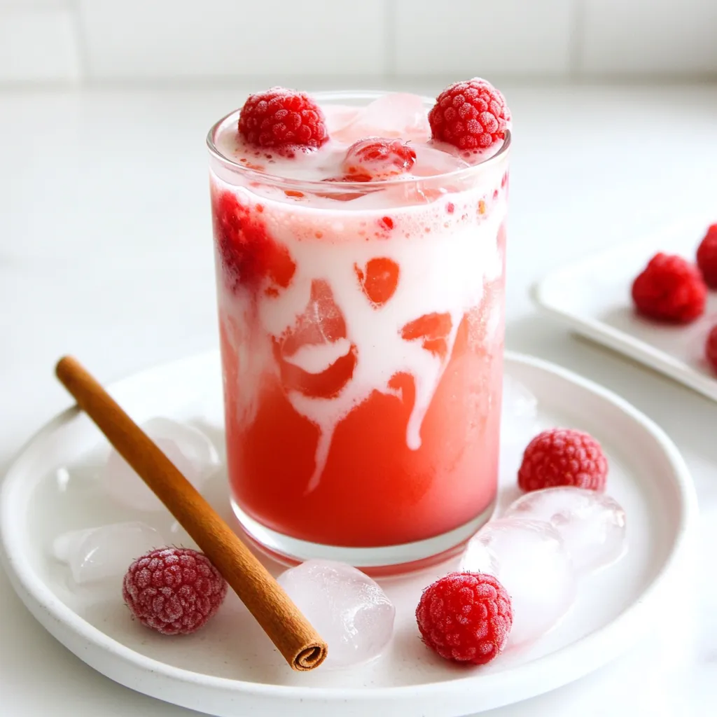 - 2 cups water - 2 black tea bags - 1 teaspoon vanilla extract - 1 tablespoon honey or maple syrup - 1/2 cup fresh raspberries (plus extra for garnish) - 1 cup milk (dairy or non-dairy) - Ice cubes - Optional: Cinnamon stick for garnish In this refreshing iced raspberry vanilla chai, each ingredient plays a big role. We start with water, which is the base of our drink. The black tea bags add a rich flavor. Vanilla extract gives it warmth and sweetness. Honey or maple syrup adds a touch of natural sweetness. Fresh raspberries bring a fruity twist and vibrant color. Milk, whether dairy or non-dairy, makes the drink creamy. Ice cubes chill the drink, making it perfect for hot days. Lastly, a cinnamon stick adds a nice touch if you want to get fancy. Using fresh, quality ingredients helps your drink taste its best. You can pick your favorite milk to make it your own. Enjoy the blend of flavors and the cooling sensation this drink offers. First, grab a saucepan. Pour in 2 cups of water. Set the heat to high and bring it to a boil. This step is quick and easy. While the water heats, prepare your black tea bags. Once the water boils, remove it from the heat. Add your 2 black tea bags to the hot water. Let them steep for about 5 minutes. This time allows the tea to develop a rich flavor. After 5 minutes, take out the tea bags and discard them. While the tea is still warm, stir in 1 teaspoon of vanilla extract. Next, add 1 tablespoon of honey or maple syrup. Mix well until the sweetener dissolves completely. Now, let's add the raspberries. Take 1/2 cup of fresh raspberries and place them in the tea mixture. Use a fork to mash them gently. This releases their juices, which adds a fruity taste. The mixture should look vibrant and colorful. Now, let the tea cool to room temperature. After that, place it in the fridge for about 30 minutes. You want it chilled before serving. Once the tea is cold, strain it through a fine sieve or cheesecloth. This step removes the raspberry pulp and gives you a smooth drink. To serve, fill a glass halfway with ice cubes. Pour the chilled raspberry vanilla chai over the ice. Top it off with 1 cup of milk. You can use dairy or non-dairy milk based on your taste. Stir gently to mix. For a nice touch, garnish with a few fresh raspberries on top and a cinnamon stick if you like. Enjoy your refreshing summer drink! To get the best flavor from your chai, steep the tea bags for 5 minutes. This time lets the tea release its rich taste. If you steep too long, the tea can get bitter. When it comes to sweetness, start with one tablespoon of honey or maple syrup. After mixing, taste it. If you want it sweeter, add more. Adjusting the sweetness helps match your personal taste. You can choose between dairy and non-dairy milk. Almond, oat, or soy milk all work well. Each adds its own unique flavor. If you want a creamier drink, use whole milk or cream. For extra flavor, think about adding a pinch of nutmeg or a dash of cardamom. You can also blend in a bit of fresh mint or top with whipped cream. These small touches can elevate your iced raspberry vanilla chai. {{image_2}} You can switch up your sweetener in this iced raspberry vanilla chai. Instead of honey or maple syrup, try agave syrup. Agave syrup is sweeter, so use less. This works well if you want a low-glycemic option. Stevia is another great choice. It has no calories and adds sweetness without sugar. You can also think about using herbal teas for flavor. For example, a chamomile tea bag can add a soft, floral note. If you like mint, try a peppermint tea bag. Each tea brings a new twist to your drink, making it fun to experiment. Seasonal fruits can make your iced chai even better. In the summer, add slices of peaches or strawberries for a fresh taste. In fall, try adding apple slices and a pinch of nutmeg. Each season brings new flavors to enjoy. You can also create iced chai variations for different flavors. For a spiced chai, add a few whole cloves or cardamom pods while steeping the tea. This gives a warm, cozy feel. For a tropical vibe, add coconut milk instead of regular milk. This will transport you to a beach with every sip! To keep your iced raspberry vanilla chai fresh, choose a glass jar with a tight lid. This helps preserve its flavor. The chai can last in the fridge for about three days. After that, the taste may fade. Always check for any off smells or changes in color before drinking. If you want to enjoy your chai again, you can warm it up. Heat it gently in a saucepan over low heat. Stir it often to prevent burning. If you want a fun twist, consider using leftover chai in smoothies. Blend it with ice, yogurt, and extra berries for a tasty treat. You can also pour it over desserts like ice cream or yogurt for a refreshing flavor boost. Yes, you can! While black tea gives a strong flavor, you can try green tea or herbal tea. Each type will change the taste a bit. For example, chai with green tea is lighter and fresher. Herbal teas can add unique flavors, like chamomile or peppermint. Experiment to find what you like best! Absolutely! To make this drink vegan, just swap out dairy milk for any non-dairy alternative. Almond, oat, or coconut milk all work great. Also, use maple syrup instead of honey, as honey is not vegan. This keeps the drink tasty and friendly for all diets. To boost the raspberry flavor, use more fresh raspberries in the drink. You can also add raspberry puree for a stronger taste. If you want a fun twist, try adding raspberry extract. This small addition packs a punch and makes the drink even more delightful! This blog post gave you a simple way to make delicious raspberry chai. We covered the key ingredients, step-by-step steps, and useful tips. Customization ideas and storage tips ensure this drink fits your needs. With these insights, you can enjoy your chai hot or iced, year-round. Try experimenting with flavors and sweeteners to find your perfect blend. Enjoy this drink's warmth and flavor anytime!