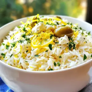- 1 cup long-grain rice (like basmati or jasmine) - 2 cups vegetable broth - 1 medium onion, finely chopped - 2 cloves garlic, minced - 1 tablespoon olive oil - Zest of 1 lemon - 2 tablespoons fresh lemon juice - 1 teaspoon dried oregano - Salt and pepper to taste - &frac14; cup fresh parsley, chopped - &frac14; cup Kalamata olives, pitted and halved - &frac14; cup feta cheese, crumbled The Greek Lemon Rice Pilaf has simple ingredients. You can use long-grain rice like basmati or jasmine. This rice absorbs flavors well. It gives a nice texture. For the broth, I recommend vegetable broth. It adds depth to the dish. The onion and garlic bring a savory base. Olive oil helps saut&eacute; the aromatics. Lemon zest and juice create a fresh, zesty flavor. Dried oregano adds an earthy note. Make sure to season with salt and pepper. For add-ins, Kalamata olives add a briny taste. Feta cheese brings creaminess. These add-ins are optional but enhance the dish. They make it even more special. {{ingredient_image_1}} This blog post detailed how to make Greek Lemon Rice Pilaf. We reviewed the essential ingredients, cooking steps, and tips for perfect rice. You can personalize this dish with optional add-ins and variations. Remember to store leftovers properly for the best taste. In concluding, this recipe is simple yet tasty. You can impress anyone with this dish. Enjoy your cooking, and don&rsquo;t forget to share your results!