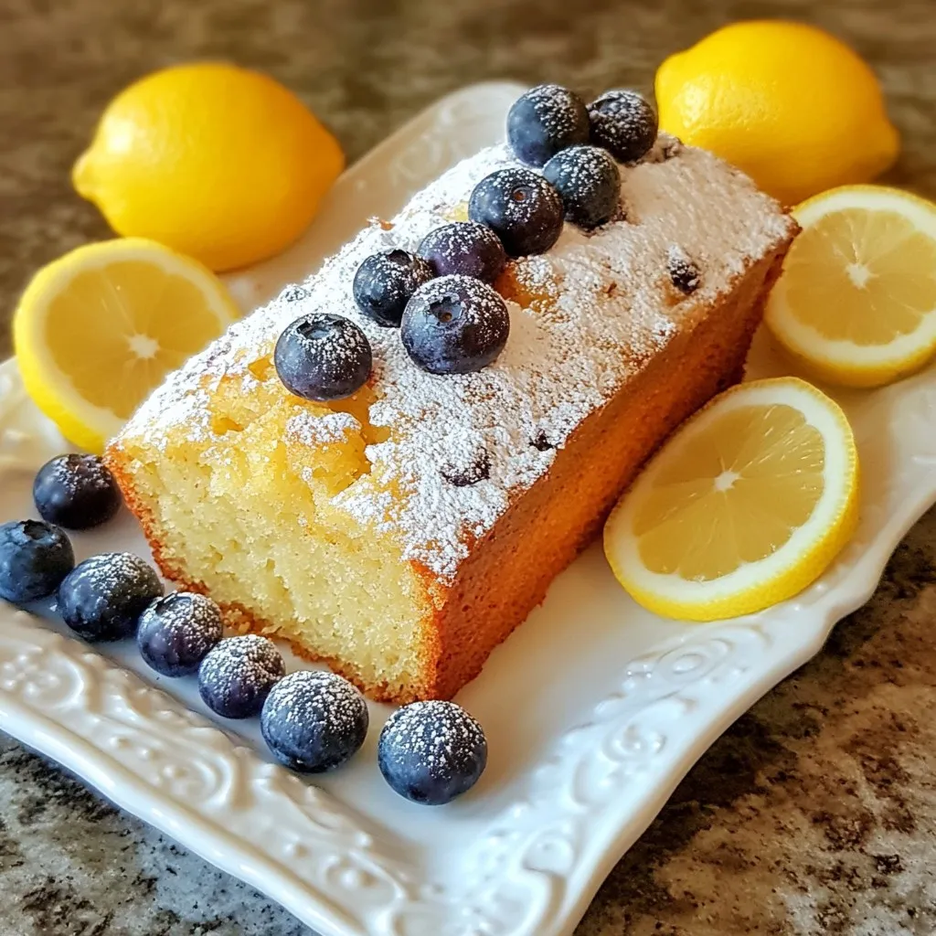 To make this One-Bowl Lemon Blueberry Loaf, gather these simple ingredients: - 1 ½ cups all-purpose flour - 1 cup granulated sugar - 1 teaspoon baking powder - ½ teaspoon baking soda - ¼ teaspoon salt - ½ cup unsalted butter, melted - 2 large eggs - ½ cup Greek yogurt - Zest of 1 lemon - 2 tablespoons lemon juice - 1 teaspoon vanilla extract - 1 cup fresh blueberries (or frozen blueberries, thawed) - Optional: powdered sugar for dusting Need to swap an ingredient? Here are some easy ideas: - Butter: Use coconut oil or vegetable oil if you want a dairy-free loaf. - Greek yogurt: You can use sour cream or any non-dairy yogurt. - All-purpose flour: Try oat flour or almond flour for a gluten-free option. - Blueberries: Raspberries or chopped strawberries work great too. Using fresh ingredients makes a big difference in flavor. Fresh blueberries burst with juice, adding sweetness and tartness. When you zest the lemon, it releases oils that give the loaf a bright aroma. Fresh eggs improve the loaf's texture. I always recommend checking your ingredients before baking. Good quality makes all the difference! {{ingredient_image_1}} Start by preheating your oven to 350°F (175°C). This ensures even baking. Next, grease a 9x5 inch loaf pan. Lining it with parchment paper helps with easy removal later. In a large mixing bowl, add 1 ½ cups of flour, 1 cup of sugar, 1 teaspoon of baking powder, ½ teaspoon of baking soda, and ¼ teaspoon of salt. Whisk these together until they blend well. This forms the base for your loaf. In a separate bowl, whisk together 2 large eggs, ½ cup of Greek yogurt, the zest of 1 lemon, 2 tablespoons of lemon juice, and 1 teaspoon of vanilla extract. Mix until you have a smooth mixture. This adds moisture and flavor to your loaf. Now, pour the wet mixture into the bowl with the dry ingredients. Stir gently until just combined. The batter should be slightly lumpy. Then, carefully fold in 1 cup of fresh blueberries. Make sure they are evenly spread throughout the batter. Pour the batter into your prepared loaf pan. Smooth the top with a spatula. Bake it in the oven for 50-60 minutes. To check if it's done, insert a toothpick into the center. If it comes out clean, your loaf is ready. If the top browns too fast, cover it loosely with aluminum foil. Once baked, take the loaf out of the oven. Let it cool in the pan for about 10 minutes. Then, transfer it to a wire rack to cool completely. For a nice touch, dust the cooled loaf with powdered sugar before slicing. Serve it on a wooden board with fresh blueberries and lemon slices for a lovely look. Enjoy it with tea or coffee for a great treat! Overmixing can ruin your loaf. It makes the bread tough and chewy. To avoid this, mix the batter just until you see no dry flour. It’s okay if some lumps remain. This gentle mixing keeps your loaf light and fluffy. To check if your loaf is done, use a toothpick. Insert it into the center of the loaf. If it comes out clean, it’s ready. If it has batter on it, bake for a few more minutes. Keep an eye on the top. If it gets too brown, cover it with foil. To boost the lemon taste, use fresh lemon juice and zest. The zest adds oils that bring out the flavor. You can also add a little extra lemon juice to the batter. This makes your loaf bright and refreshing. Enjoy the burst of citrus in every bite! Pro Tips Use Room Temperature Ingredients: For a smoother batter and better rise, ensure that your eggs and Greek yogurt are at room temperature before mixing. Do Not Overmix: Mixing the batter until just combined will result in a tender loaf. Overmixing can lead to a dense texture. Fresh vs. Frozen Blueberries: If using frozen blueberries, make sure to thaw and drain them to avoid excess moisture in the batter. Check for Doneness: Ovens vary in temperature; use a toothpick to check for doneness, and if it comes out clean, your loaf is ready! {{image_2}} You can switch blueberries for other berries. Blackberries, raspberries, or strawberries work well. Each berry brings its own taste. Raspberries add a nice tartness. Strawberries give a sweet touch. Just chop larger berries to match the size of blueberries. This keeps the loaf even and delicious. To make a vegan loaf, swap eggs for flax eggs. Mix one tablespoon of flaxseed with three tablespoons of water. Let it sit for five minutes to thicken. Replace Greek yogurt with any plant-based yogurt. Use melted coconut oil instead of butter. These changes help keep the loaf moist and tasty. Nuts add a great crunch. Walnuts or pecans are my favorites. Chop them coarsely and fold them into the batter. You can also add spices like cinnamon or nutmeg. Just a pinch will enhance the flavors. Another option is to mix in lemon zest for a stronger lemon taste. This gives you a loaf with depth and variety. After you slice your lemon blueberry loaf, store it in an airtight container. This keeps it fresh. You can leave it at room temperature for up to three days. If you need to keep it longer, refrigerate it. It can last up to a week in the fridge. Be sure to wrap it well to avoid drying out. You can freeze the whole loaf or slices. First, let it cool completely. Then, wrap it tightly in plastic wrap. After that, place it in a freezer bag. This helps prevent freezer burn. The loaf can stay in the freezer for up to three months. When you're ready, just thaw it overnight in the fridge. To reheat the loaf, use your oven for the best texture. Preheat it to 350°F (175°C). Place slices on a baking sheet. Heat for about 10-15 minutes. You can also use a microwave. Just warm a slice for about 20-30 seconds. This keeps the loaf moist and tasty. Enjoy it warm for a delicious treat! Yes, you can use frozen blueberries. Just thaw them first and drain any excess liquid. This helps keep the batter from getting too wet. The flavor will still be bright and delicious! To make a gluten-free lemon blueberry loaf, swap the all-purpose flour for a gluten-free blend. Look for a blend that works well in baking. You may also need to adjust the amount of liquid slightly. Serve the loaf sliced and warm, or at room temperature. A sprinkle of powdered sugar adds a nice touch. Pair it with tea or coffee for a cozy treat. Fresh lemon slices or blueberries on the side look great too! The loaf stays fresh for about 3-4 days at room temperature. Store it in an airtight container to keep it moist. If you want it to last longer, consider freezing it. Yes! You can make mini loaves using a mini loaf pan. Just adjust the baking time to about 25-30 minutes. Check for doneness with a toothpick as you would for a full-sized loaf. Enjoy your cute, bite-sized treats! In this post, we explored key ingredients, easy steps, and variations for your lemon blueberry loaf. Fresh ingredients make a big difference in taste. I shared helpful tips to avoid common mistakes, test doneness, and enhance flavors. Remember, you can customize this recipe with different berries or make it vegan. With the right storage, your loaf can stay fresh longer. Enjoy baking this simple treat and impress everyone with your skills.