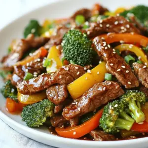 - 1 lb (450g) beef sirloin, thinly sliced - 2 tablespoons vegetable oil - Bell pepper, sliced (any color) - 1 medium onion, sliced - 2 cups broccoli florets - 1/4 cup soy sauce - 2 tablespoons honey - 1 tablespoon rice vinegar - 3 cloves garlic, minced - 1 teaspoon ginger, minced - 1 tablespoon cornstarch mixed with 2 tablespoons water - Sesame seeds and green onions for garnish Gather these fresh ingredients before you start cooking. The beef sirloin gives the dish its rich flavor, while the colorful bell pepper and broccoli add crunch and nutrition. The teriyaki sauce is the star of the show. It combines soy sauce, honey, and vinegar for a tasty blend. Garlic and ginger add extra depth. The cornstarch slurry will help thicken the sauce, making it stick to the beef and veggies. Don't forget the sesame seeds and green onions for the finishing touch. They make the dish look nice and add a little extra flavor. {{ingredient_image_1}} - To start, mix 1/4 cup of soy sauce, 2 tablespoons of honey, 1 tablespoon of rice vinegar, 3 cloves of minced garlic, and 1 teaspoon of minced ginger in a small bowl. - This mixture creates a tasty teriyaki sauce. Set it aside for later use. - Next, heat 1 tablespoon of vegetable oil in a large skillet over medium-high heat. - Add 1 pound of thinly sliced beef sirloin to the skillet. Stir-fry until the beef is browned, which takes about 3-4 minutes. - Once browned, remove the beef from the skillet and set it aside. - In the same skillet, add the remaining tablespoon of vegetable oil. - Then, add a sliced onion, a sliced bell pepper, and 2 cups of broccoli florets. Stir-fry these for about 4-5 minutes until the vegetables are tender-crisp. - After that, return the cooked beef to the skillet. Pour in the teriyaki sauce and stir well to combine. - Let the mixture simmer for 2 minutes to blend the flavors. - To thicken the sauce, stir in a cornstarch slurry made from 1 tablespoon of cornstarch mixed with 2 tablespoons of water. - Cook for another minute until the sauce coats the beef and vegetables nicely. For the best stir-fry, use medium-high heat. This gets the beef and veggies nice and hot. Hot oil helps the food cook fast and keeps it juicy. If you add too much food to the skillet at once, it cools down. This makes the food steam instead of fry, and you miss that great flavor. Always cook in small batches to keep it crisp. Want to kick up the taste? Add chili flakes for heat or drizzle sesame oil for a nutty flavor. Both give your stir-fry an extra zing! For a full meal, serve it with steamed rice or noodles. These sides soak up the teriyaki sauce well and make each bite tasty. Make your dish pop by arranging the stir-fry neatly on the plate. A colorful layout catches the eye. Top your meal with sesame seeds and chopped green onions. These garnishes not only look great but also add a nice crunch. Serve it with a side of rice or noodles for a complete and appealing meal. Pro Tips Marinate for Flavor: For even more flavor, marinate the beef in the teriyaki sauce for at least 30 minutes before cooking. This allows the meat to absorb the flavors deeply. Use High Heat: Stir-frying at high heat cooks the beef quickly, keeping it tender and juicy. Make sure your skillet or wok is hot before adding the meat. Add Vegetables Last: To maintain their vibrant colors and crunch, add delicate vegetables like bell peppers and broccoli towards the end of the cooking process. Serve Immediately: For the best texture and flavor, serve the stir-fry immediately after cooking. This ensures the beef stays tender, and the vegetables remain crisp. {{image_2}} You can easily swap the beef for other proteins. Chicken is a great choice. Just slice it thinly like the beef. Pork works well too, especially tender cuts like loin. If you prefer a plant-based option, tofu is perfect. Press and drain the tofu, then cut it into cubes or slices. Stir-fry it until it's golden and crispy. Each option brings its own flavor and texture. Feel free to mix and match your veggies. Bell peppers, onions, and broccoli are just the start. Try adding carrots for a sweet crunch or snap peas for a fresh bite. Seasonal vegetables like zucchini or asparagus also work nicely. For an extra crunch, toss in some nuts like cashews or sesame seeds. They add a nice texture and flavor to your dish. You can make teriyaki sauce from scratch or buy it. For a homemade version, mix soy sauce, honey, and rice vinegar. Add garlic and ginger for a kick. If you want a twist, try adding orange juice for a sweet citrus flavor. You can also use a store-bought sauce. Look for options without added sugars or preservatives for the best taste. Always check the label to find the right one for your meal. Store your teriyaki beef stir-fry in an airtight container. Make sure it cools down first. It will last for about 3 to 4 days in the fridge. When you pack it, divide it into portions. This way, it's easy to grab a quick meal later. To reheat, use a skillet over medium heat. Add a splash of water or broth to keep it moist. Stir often for about 5 to 7 minutes. You can also use the microwave. Heat in short bursts of 30 seconds, stirring in between. This keeps the beef and veggies tasting fresh. If you want to freeze the stir-fry, use a freezer-safe container. It’s best to freeze it within a day or two of cooking. Make sure to leave some space in the container for expansion. To thaw, place it in the fridge overnight. You can also use the microwave's defrost setting if you're in a hurry. It takes about 25 minutes from start to finish. This includes 15 minutes for prep. The cooking time is around 10 minutes. You can have a tasty meal ready in no time! Yes, you can make teriyaki sauce ahead. Just mix soy sauce, honey, rice vinegar, garlic, and ginger in a bowl. Store it in the fridge in an airtight container. It stays good for up to one week. This will save time on busy days! Serve your teriyaki beef stir-fry with steamed rice or noodles. You can add a side of crispy green salad or sautéed vegetables. These sides will make your meal more balanced and colorful. Enjoy! You can create a delicious teriyaki beef stir-fry with ease. We covered the ingredients, from beef to fresh veggies and a rich teriyaki sauce. I also shared step-by-step cooking instructions along with helpful tips for flavor and presentation. Remember, you can adjust proteins and veggies to suit your tastes. Store leftovers properly for future meals. Enjoy this quick and tasty dish at any time. It’s a crowd-pleaser that you’ll want to make again!