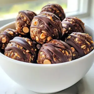 - 1 cup rolled oats - 1/2 cup creamy peanut butter - 1/3 cup honey or maple syrup - 1/2 cup mini chocolate chips - 1/4 cup ground flaxseed - 1/2 teaspoon vanilla extract - A pinch of salt Each ingredient in these energy bites plays a key role. - Rolled oats add fiber and help bind the bites together. - Creamy peanut butter provides protein and healthy fats, giving the bites a rich taste. - Honey or maple syrup adds sweetness and helps hold everything together. - Mini chocolate chips bring a fun chocolate flavor that makes these bites a treat. - Ground flaxseed boosts nutrition with omega-3s and fiber. - Vanilla extract enhances the overall flavor, making every bite delightful. - Salt balances the sweetness and highlights the flavors. If you need to swap an ingredient, here are some ideas: - Use almond butter instead of peanut butter for a nut-free option. - Swap agave nectar for honey if you're vegan. - Try oats flour if you want a smoother texture. - Use sunflower seed butter for a nut-free version. - Add chopped nuts for extra crunch and flavor. These substitutions ensure you can enjoy these bites no matter your dietary needs! {{ingredient_image_1}} First, gather all your ingredients. You will need rolled oats, creamy peanut butter, honey or maple syrup, mini chocolate chips, ground flaxseed, vanilla extract, and a pinch of salt. Measure each ingredient out carefully. This step keeps your energy bites consistent and tasty. In a large mixing bowl, combine the rolled oats, ground flaxseed, and a pinch of salt. Mix these dry ingredients well. This ensures they blend evenly. In another bowl, add the creamy peanut butter, honey or maple syrup, and vanilla extract. Stir until you achieve a smooth and creamy blend. Next, pour the wet mixture into the dry mixture. Stir until they combine fully. The mixture will feel thick and sticky, which is just right. Finally, fold in the mini chocolate chips gently, so they spread throughout the mix. Now it&rsquo;s time to form your energy bites. Use your hands to scoop about a tablespoon of the mixture. Roll it into a ball shape. Place each ball on a parchment-lined baking sheet. Repeat until you use up all the mixture. Once done, put the baking sheet in the refrigerator. Let the bites set for about 30 minutes. This helps them firm up, making them easier to eat. To get the right texture in your energy bites, focus on the mixing. Combine the rolled oats and ground flaxseed well. This helps to create a good base. When you mix the wet ingredients, make sure they are smooth. The creamy peanut butter should blend well with the honey. If your mixture feels too dry, add a bit more honey or peanut butter. If it feels too wet, add a touch more oats. The end goal is a thick and sticky mix. Serving your energy bites can be fun! Arrange them in a nice bowl for a lovely display. You can drizzle a little melted chocolate over the top. This adds a nice touch and makes them look fancy. If you want, sprinkle some extra ground flaxseed or chopped nuts on top for more flair. These bites make a great snack for any time of day. They are perfect for a quick energy boost when you're on the go. One common mistake is not measuring the ingredients correctly. Always use standard measuring cups and spoons for best results. Another mistake is not allowing enough time for the bites to set. They should chill in the fridge for at least 30 minutes. This helps them firm up nicely. Also, don&rsquo;t skip the salt. A pinch of salt enhances the flavors and brings out the sweetness. Lastly, avoid overmixing the chocolate chips into the batter. Gently fold them in to keep them intact. Pro Tips Storage Solutions: Keep the energy bites in an airtight container in the refrigerator for up to one week for optimal freshness. Customization Options: Feel free to substitute almond butter or sunflower seed butter for a different flavor profile or to accommodate allergies. Adding Protein: For an extra protein boost, consider mixing in a scoop of your favorite protein powder into the wet ingredients. Flavor Enhancements: Spice things up by adding a pinch of cinnamon or a few drops of your favorite extract, such as almond or coconut, to the mixture. {{image_2}} You can make these energy bites even better with some fun extras. Try adding shredded coconut for a tropical twist. The coconut gives a chewy texture and a nice flavor. You can also mix in nuts like almonds or walnuts. They add crunch and healthy fats. Dried fruit, like raisins or cranberries, brings a sweet burst. These small changes can make each bite feel new and exciting. You can easily adjust these bites to fit your diet. To make them vegan, use maple syrup instead of honey. Also, pick a vegan chocolate chip. For gluten-free bites, choose certified gluten-free oats. These swaps keep the flavor while meeting your dietary needs. Everyone can enjoy these tasty treats without worry. Sweeteners change the taste and texture of the bites. Honey is thick and sweet, making them chewy. Maple syrup gives a lighter flavor and adds some moisture. You can also use agave nectar for a mild sweetness. Each sweetener can change how the bites feel in your mouth. Experiment with different options to find your favorite! To keep your energy bites fresh, store them in an airtight container. A glass jar works great. You can also use a plastic container with a tight lid. Place parchment paper between layers if stacking. This prevents sticking and keeps the bites intact. These energy bites last up to one week in the fridge. If you want to store them longer, freeze them. They can last for about three months in the freezer. Just make sure to label the container with the date. When you&rsquo;re ready to eat frozen bites, take out only what you need. Let them sit at room temperature for about 15 minutes. You can also thaw them in the fridge overnight. This keeps the texture nice and chewy. Enjoy them as a snack or quick breakfast option! To make these energy bites healthier, you can swap out some ingredients. Use less sweetener like honey or maple syrup. You can also add more ground flaxseed for extra fiber. Try adding chia seeds or nuts for added nutrients. If you want a protein boost, mix in some protein powder. These changes keep the bites tasty while packing in more health benefits. Yes, you can use natural peanut butter. Natural peanut butter has less sugar and no added oils. It may make the bites a bit drier, so you can add a splash more honey or syrup. Just stir the natural peanut butter well before using it. This ensures you mix in all the oils that may have settled. You&rsquo;ll still get that rich peanut flavor. To pack these energy bites for snacking, use a small container or a zip-top bag. Line the container with parchment paper to prevent sticking. If you plan to share, use cupcake liners for easy serving. This keeps them fresh and makes them easy to grab. You can also keep them in the fridge for longer freshness. Enjoy these bites anywhere for a quick energy boost! You learned about key ingredients for energy bites and their role. We explored steps to make them, tips for texture, and flavor options. Storing them properly keeps your snacks fresh and tasty. Experiment with variations to match your taste and needs. Keep these ideas in mind as you create your energy bites. Enjoy healthy snacking that suits you best!