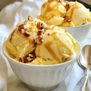 - 2 cups heavy cream - 1 can (14 oz) sweetened condensed milk - 1/2 cup salted caramel sauce - 1 teaspoon vanilla extract - Pinch of sea salt - Optional: Chopped nuts (like pecans or almonds) To make this no-churn salted caramel ice cream, you need simple ingredients. Start with heavy cream. This gives the ice cream a rich and creamy base. Next, grab a can of sweetened condensed milk. This sweetens the mix and adds creaminess. You will also need salted caramel sauce. You can make your own or buy it. This sauce is the star of the show. It brings that sweet and salty flavor that we all love. Don't forget vanilla extract. It adds depth to the taste. A pinch of sea salt enhances the sweet flavors too. If you like a bit of crunch, consider adding chopped nuts. Pecans or almonds work well. They add texture and extra flavor. Now that you have the list, you're ready to create this delightful treat! {{ingredient_image_1}} Start with a large mixing bowl. Pour in 2 cups of heavy cream. Use an electric mixer for best results. Mix on high speed for about 3 to 5 minutes. You want to see stiff peaks form. This means the cream holds its shape well. Be patient; this step is key for light ice cream. In another bowl, combine 1 can of sweetened condensed milk, 1/2 cup of salted caramel sauce, 1 teaspoon of vanilla extract, and a pinch of sea salt. Mix these ingredients together until they are well combined. This mixture brings rich flavor to your ice cream. The sweetened condensed milk adds creaminess. The caramel adds that delicious sweet and salty taste. Now, it&rsquo;s time to combine the two mixtures. Take the whipped cream and gently fold it into the caramel mixture. Use a spatula and a light hand to avoid deflating the whipped cream. This keeps the ice cream fluffy. If you want some crunch, you can fold in optional chopped nuts like pecans or almonds at this stage. To get the right texture for your no-churn salted caramel ice cream, start by whipping the cream. Use an electric mixer to whip the heavy cream until stiff peaks form. This usually takes about 3 to 5 minutes. The cream should be thick and hold its shape well. Be careful not to over-mix the cream. If you whip it too long, it can turn into butter. This will ruin the smooth and creamy texture we want in our ice cream. Scooping ice cream can be tricky. To make it easier, let the ice cream sit at room temperature for about 5 to 10 minutes before you scoop. This helps soften it just enough for easy serving. When serving, get creative with your presentation. Drizzle extra salted caramel sauce on top for a beautiful look. You can also add a sprinkle of sea salt and some chopped nuts for extra crunch and flavor. Finding the right balance in sweetness is key. If you find the ice cream too sweet, you can add a pinch of sea salt. This will enhance the flavor and cut down on the sweetness. For the caramel sauce, feel free to use store-bought or homemade. If you want a deeper flavor, try using a darker caramel sauce. This will add a richer taste to your ice cream. Pro Tips Use Cold Ingredients: For the best texture, make sure your heavy cream and mixing bowl are chilled before whipping. This helps achieve the stiff peaks needed for a fluffy ice cream. Homemade Caramel Sauce: If you have the time, try making your own salted caramel sauce. It adds a personal touch and you can adjust the saltiness to your preference. Customize Your Mix-ins: Feel free to experiment with different mix-ins like chocolate chips, crushed cookies, or dried fruits to create your unique flavor combinations. Storage Tips: To prevent ice crystals from forming, cover the surface of the ice cream with plastic wrap before sealing the container. This helps maintain a creamy texture. {{image_2}} You can change this no-churn salted caramel ice cream to fit your mood. Try adding different flavors for fun. Here are a few ideas: - Vanilla Bean: Use real vanilla bean. Scrape the seeds into the cream. This adds a rich taste. - Chocolate: Add melted chocolate to the caramel mix. It makes a sweet twist. - Fruits: Consider mixing in fruits like strawberries or bananas. They add a fresh feel. You can adapt this recipe to fit different diets. Here are some options: - Dairy-Free or Vegan: Use coconut cream instead of heavy cream. Substitute sweetened condensed milk with coconut milk. This keeps it creamy and delicious. - Low-Sugar: Try sugar-free sweetened condensed milk. You can also use a low-sugar caramel sauce. This way, you enjoy the flavor without too much sugar. Nuts can add a nice crunch to your ice cream. Here&rsquo;s how to adjust: - Using Nuts: Almonds or walnuts work well. Chop them into small pieces and fold them in. They add great texture and flavor. - Nut-Free Version: Just leave out the nuts. This ice cream tastes great without them. It makes it safe for those with nut allergies. To store your no-churn salted caramel ice cream, use a freezer-safe container. A plastic or glass container works best. Make sure it has a tight-fitting lid. This helps keep the ice cream fresh and prevents ice crystals. Before pouring in the ice cream, smooth the top with a spatula. This makes it easy to scoop later. Your ice cream will last about 2 to 3 weeks in the freezer. After that, its taste and texture may change. Look for signs of spoilage. If you see ice crystals or if it smells off, it&rsquo;s time to toss it. Always keep it covered to avoid freezer burn. If you thaw your ice cream, you can re-freeze it. Just make sure it&rsquo;s tightly covered. When you re-freeze, the texture may change slightly. It might become a bit icier, but it will still taste great. To avoid this, try to scoop only what you need at one time. Yes, you can use regular caramel. However, it will change the flavor. Salted caramel adds depth to the ice cream. It balances sweetness with a slight saltiness. This makes each bite more exciting. If you prefer regular caramel, consider adding a pinch of salt to the mix. You can make this ice cream without an electric mixer. Use a whisk to whip the cream by hand. It takes more effort, but it works well. Be patient and whip until you see stiff peaks. You can also use a jar with a tight lid. Shake the jar vigorously until the cream thickens. Absolutely! Adding mix-ins is a fun way to customize your ice cream. Chocolate chips, nuts, or even cookie pieces work great. Just fold them in gently after mixing the whipped cream. This way, you keep the airy texture of the ice cream. This blog post shared a fun and easy way to make delicious caramel ice cream. You learned about the key ingredients, from heavy cream to sweetened condensed milk, and how to whip them into a smooth treat. The tips helped you avoid mistakes and served up great ideas for variations, like adding fruits or nuts. Remember, you can adjust sweetness to fit your taste. Now, you have the tools to create your own unique flavors. Start making this treat and enjoy each scoop with friends and family!