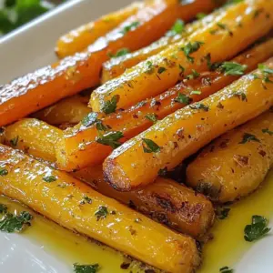 - 1 lb baby carrots (or regular carrots, peeled and cut into sticks) - 4 cloves garlic, minced - 2 tablespoons olive oil - 1 tablespoon fresh rosemary, chopped - 1 tablespoon fresh thyme, chopped - 1 teaspoon honey (optional for sweetness) - Salt and pepper to taste - Fresh parsley, chopped for garnish - Quantity of Each Ingredient: For this dish, use 1 pound of baby carrots or regular carrots. The garlic should be 4 cloves, and you&rsquo;ll need 2 tablespoons of olive oil. Use 1 tablespoon each of fresh rosemary and thyme. Hints of sweetness come from 1 teaspoon of honey, which is optional. Season with salt and pepper to your taste. Lastly, garnish with fresh parsley for a pop of color. - Notes on Ingredient Substitutions: If you can&rsquo;t find baby carrots, regular carrots work just fine. Just peel and cut them into sticks. For herbs, feel free to swap rosemary and thyme with other fresh herbs like dill or basil. If you want a vegan option, skip the honey or use agave syrup instead. {{ingredient_image_1}} - Recommended Temperature: Preheat your oven to 425&deg;F (220&deg;C). This high heat helps caramelize the carrots. - Importance of Preheating: Preheating makes sure the carrots roast evenly. It also enhances their flavor. - Instructions for Peeling and Cutting: If you use regular carrots, peel them first. Cut them into sticks about the same size as baby carrots. This ensures even cooking. - Mixing Ingredients in a Bowl: In a large bowl, mix the carrots, minced garlic, olive oil, chopped rosemary, and thyme. If you want a touch of sweetness, add honey. Season with salt and pepper. Toss until the carrots are well-coated. - Spreading Carrots on Baking Sheet: Line a baking sheet with parchment paper. Spread the carrots in a single layer. This helps them roast, not steam. - Cooking Time and Stirring Tips: Roast for 25-30 minutes. Stir the carrots halfway through to ensure even roasting. They should be tender and caramelized when done. Adjust seasoning if needed. Enjoy the rich flavor! Adjusting Seasoning Start with salt and pepper. These simple seasonings enhance the natural carrot taste. After roasting, taste the carrots. If they need more flavor, add a sprinkle of salt or pepper. Don't be shy about adjusting! Recommended Herbs for Flavor Enhancement I love using fresh herbs. Rosemary and thyme work great here. They bring a warm, earthy flavor. You can also try dill or oregano for something different. Try mixing different herbs to find your favorite blend. Tips for Caramelization Caramelization gives carrots a sweet, rich flavor. To achieve this, roast them at 425&deg;F (220&deg;C). This high heat helps them brown nicely. Make sure to spread them out on the baking sheet. Crowding the carrots can cause steaming instead of roasting. Best Practices for Even Roasting Stir the carrots halfway through cooking. This ensures they roast evenly. It also helps to flip them for a lovely golden color. Use a large baking sheet for better air flow. This way, every carrot gets that perfect roast! Garnishing Ideas Finish your dish with fresh parsley. It adds a nice pop of color and freshness. You can also sprinkle some feta cheese for a creamy touch. A squeeze of lemon juice brightens the flavors, too. Pairing with Other Dishes Garlic herb roasted carrots pair well with many meals. They go great with roasted chicken or grilled fish. Try them alongside a hearty grain salad for a full meal. The flavors mingle nicely, creating a delicious plate. Pro Tips Use Fresh Herbs: Fresh rosemary and thyme elevate the flavor of the carrots significantly compared to dried herbs. Customize Sweetness: Adjust the amount of honey to your taste; more honey will give a sweeter caramelization. Even Roasting: Stir the carrots halfway through roasting to ensure even cooking and caramelization on all sides. Garnish for Freshness: Adding fresh parsley at the end brightens up the dish and adds a pop of color. {{image_2}} You can switch up the carrots in this dish. Try using parsnips, sweet potatoes, or bell peppers. Each vegetable brings its own flavor and texture. For seasonal options, think about using squash in fall or asparagus in spring. These choices keep your meals fresh and fun. To add more excitement, think about spices. A pinch of cumin or paprika can give your carrots a warm kick. If you love heat, try adding red pepper flakes. You can also swap out honey for maple syrup or agave nectar. Each sweetener changes the taste just a bit. Experiment to find what you like best. If you want this dish vegan, skip the honey or use a vegan sweetener. It stays tasty without losing flavor. For allergy-friendly options, ensure you choose oils and herbs that fit your needs. Always check labels for hidden allergens. These small changes help everyone enjoy this dish. After enjoying your garlic herb roasted carrots, store leftovers properly. The best containers for storage are glass or plastic airtight containers. These keep the carrots fresh and tasty. You want to avoid using metal containers, as they can alter the flavor. Keep your cooked carrots in the fridge for about 3 to 5 days. If you want to store them longer, consider freezing. Just remember to place them in a freezer-safe container. This way, you can enjoy them later. To reheat your carrots, use the oven or microwave. For the oven, preheat it to 350&deg;F (175&deg;C). Place the carrots on a baking sheet and heat for about 10-15 minutes. This method helps keep the texture crisp and the flavor intact. If you use a microwave, place the carrots in a bowl. Cover the bowl with a microwave-safe lid or wrap. Heat in short bursts of 30 seconds, stirring in between. This method is quick but may soften the carrots more than the oven method. For both methods, add a little olive oil or a sprinkle of fresh herbs before reheating. This keeps the dish flavorful and fresh. Yes, you can use frozen carrots. Just remember that frozen carrots often have extra water. To keep them from becoming mushy, thaw the carrots first. Drain any excess water before mixing them with the olive oil and herbs. This way, you will get a nice roast. You can tell when the carrots are done by looking for a few signs. First, the carrots should be tender. You can check this by poking them with a fork. They should slide off easily. Second, look for a nice caramel color on the outside. This adds flavor and makes them look great. Yes, you can make this dish ahead of time. If you want to meal prep, roast the carrots and let them cool. Store them in an airtight container in the fridge. They will stay fresh for about three to four days. When you are ready to eat, just reheat them in the oven or microwave. Roasting carrots is simple and rewarding. We covered the best ingredients and measurements. I shared easy step-by-step instructions for roasting. You learned helpful tips for flavor and texture. The variations open up many fun ideas. Proper storage keeps your leftovers fresh and tasty. Try your favorite method to make these carrots shine. Enjoy delicious carrots that anyone can love.