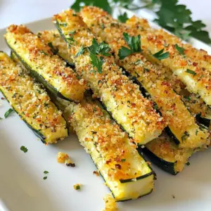 To make crispy baked zucchini fries, you need simple yet tasty ingredients. Here’s what you will use: - 2 medium zucchini, cut into fries - 1 cup breadcrumbs (panko gives extra crunch) - 1/2 cup grated Parmesan cheese - 1 teaspoon garlic powder - 1 teaspoon onion powder - 1 teaspoon paprika - 1/2 teaspoon salt - 1/4 teaspoon black pepper - 2 large eggs - 1 tablespoon olive oil These ingredients create a perfect balance of flavor and texture. The zucchini stays tender while the coating gets nice and crispy. You can add a few extra touches to boost the flavor. Here are some great ideas: - Fresh herbs like parsley can add a bright taste. - You can sprinkle some crushed red pepper for heat. - Try adding a bit of lemon zest for a fresh zing. These add-ins can turn a simple dish into something special. If you have dietary needs, don’t worry! There are tasty alternatives. For gluten-free options, use gluten-free breadcrumbs. For a dairy-free version, skip the Parmesan or use nutritional yeast. You can also swap zucchini for sweet potatoes or carrots to change it up. These options keep the fun without losing flavor! {{ingredient_image_1}} Start by preheating your oven to 425°F (220°C). This step is key for crispiness. While the oven heats, line a baking sheet with parchment paper. This makes cleanup easy and helps the fries not stick. In a bowl, combine the breadcrumbs, grated Parmesan cheese, garlic powder, onion powder, paprika, salt, and black pepper. Mix these well. You want every bit of the coating to be tasty. This mix gives the fries their crunchy and flavorful bite. In another bowl, whisk the eggs and olive oil until frothy. Dip each zucchini fry into the egg mix. Let any extra drip off. Next, coat the fry in the breadcrumb mix. Press lightly to help it stick. Arrange the breaded fries in a single layer on your baking sheet. Make sure they don’t touch. Bake for 20 to 25 minutes. Flip them halfway through for even cooking. They should turn golden brown and crispy. Once done, take them out and let them cool for a few minutes. If you like, garnish with fresh herbs for a pop of color. Enjoy your crunchy snack! To make your zucchini fries crispy, use panko breadcrumbs. They add crunch. Make sure to coat each fry well in the breading mix. Press it on gently to stick better. Arrange the fries in a single layer on the baking sheet. This helps them crisp up. Avoid overcrowding the pan. Flip them halfway through baking for even browning. One common mistake is not drying the zucchini. Pat them with a towel to remove extra moisture. Also, don’t skip the egg wash. It helps the breadcrumbs stick. Another mistake is using too much oil. Just a little olive oil is enough. Lastly, ensure your oven is preheated. This helps achieve that golden color. Zucchini fries pair well with many dips. Try classic ranch for a creamy taste. Marinara sauce offers a nice tang. For a kick, use spicy ketchup or sriracha. You can also mix yogurt with herbs for a fresh dip. Each sauce brings out different flavors in the fries. Pro Tips Use Panko Breadcrumbs: For an extra crispy texture, opt for panko breadcrumbs instead of regular ones. They create a delightful crunch! Season Generously: Don't be shy with the seasoning! Feel free to add more spices like cayenne pepper or Italian herbs to elevate the flavor. Double-Dip for Extra Crunch: For an even crispier finish, double-dip the zucchini fries by repeating the egg and breadcrumb process. Serve with Dipping Sauce: Pair your crispy zucchini fries with a tasty dipping sauce, like marinara or ranch, for added flavor and enjoyment. {{image_2}} You can change the taste of your zucchini fries easily. Try adding herbs like oregano or thyme. A dash of cayenne pepper gives a nice kick. If you love a smoky flavor, smoked paprika is a great choice. Experimenting with different spices keeps your fries exciting. If you want a lighter version, skip the breadcrumbs. Instead, use crushed nuts like almonds or walnuts. They add a great crunch and flavor. For a gluten-free option, try using cornmeal or gluten-free breadcrumbs. Each method gives a unique twist to the classic recipe. Serve these fries with a tasty dip for fun. A simple yogurt sauce with dill or a spicy mayo pairs well. You can also try ketchup or ranch dressing for a classic touch. Adding a sprinkle of fresh herbs on top makes the dish even more appealing. Sharing these fries at parties will impress your friends! You can store leftover zucchini fries in an airtight container. Make sure to let them cool first. Place a paper towel in the bottom. This helps absorb moisture. Keep the container in the fridge. They will stay fresh for about 2 to 3 days. To reheat your zucchini fries, use the oven for the best crunch. Preheat the oven to 400°F (200°C). Place the fries on a baking sheet. Bake them for about 10 minutes. Check them often to avoid burning. This method keeps them crispy and tasty. If you want to freeze your zucchini fries, do it before baking. Once you coat them, lay them on a baking sheet. Freeze them for about 1 hour. Then, transfer the fries to a freezer bag. They can last for up to 3 months in the freezer. When you’re ready to enjoy, bake them straight from the freezer! Add a few extra minutes to the baking time for best results. Yes, you can use other vegetables! Carrots, sweet potatoes, or eggplant work well. Cut them into fry shapes like zucchini. Keep the cooking time in mind, as some veggies may take longer to bake. Experiment with your favorites for fun flavors. To make gluten-free zucchini fries, swap regular breadcrumbs for gluten-free ones. Check the label to ensure they are certified gluten-free. You can also use crushed cornflakes or almond flour for a tasty crunch. Both options work great and keep the fries delicious. Zucchini fries go well with many dipping sauces. Try ranch, marinara, or garlic aioli for a tasty treat. You can also mix Greek yogurt with herbs for a fresh dip. The options are endless, so feel free to get creative with your favorite flavors! In this post, we covered how to make delicious zucchini fries from scratch. We discussed key ingredients, step-by-step instructions, and tips for the perfect fry. You learned about flavor variations and storage methods, too. Don’t forget to try different vegetables or dipping sauces to change things up. Zucchini fries are a fun and healthy snack that anyone can enjoy. Get creative and enjoy your cooking!