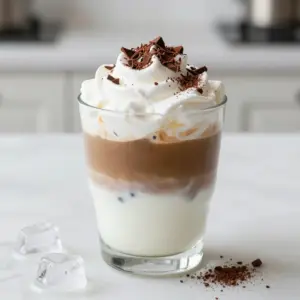 To make a delicious Mocha Dalgona Coffee, gather these main ingredients: - 2 tablespoons instant coffee - 2 tablespoons cocoa powder - 2 tablespoons sugar - 2 tablespoons hot boiling water - 1 cup milk (dairy or non-dairy) Each ingredient plays a key role. The instant coffee gives that rich coffee taste. Cocoa powder adds a nice chocolate flavor. Sugar balances the bitterness and adds sweetness. Hot water helps dissolve the coffee, cocoa, and sugar. You can make your drink even better with some optional ingredients: - Ice cubes (optional for an iced version) - Chocolate shavings or cocoa nibs for garnish Ice cubes chill your drink, making it refreshing. Chocolate shavings or cocoa nibs make it look fancy and taste delightful. If you don't have something on hand, you can swap some ingredients: - Use espresso powder instead of instant coffee for a stronger flavor. - Replace sugar with honey or maple syrup for a different sweetness. - Try almond milk or oat milk if you want a non-dairy option. These swaps can change the taste or texture but still keep it delicious. Don't be afraid to experiment! {{ingredient_image_1}} To make the whipped mocha, start with a medium bowl. Add 2 tablespoons of instant coffee, 2 tablespoons of cocoa powder, and 2 tablespoons of sugar. Next, pour in 2 tablespoons of hot boiling water. This hot water helps dissolve the coffee and cocoa. Mix them well with a whisk or a hand mixer. Whip on high speed for about 3 to 5 minutes. You want the mixture to be light and fluffy. It should form soft peaks, like whipped cream. Grab a glass and pour in 1 cup of milk. You can use dairy or any non-dairy milk you like. If you want it chilled, add some ice cubes. Next, take the fluffy mocha mixture and spoon it on top of the milk. Use a spatula to create soft peaks. This makes it look beautiful! You can stir it before sipping or enjoy the layers. To get the best whip, make sure your bowl is clean and dry. Any water can ruin the foam. If you're using a whisk, be ready for a workout! A hand mixer is easier and faster. If your mixture is runny, keep whipping. It needs to be thick and fluffy. Lastly, don't rush! Good things take time, and this coffee is worth it. When making Mocha Dalgona coffee, keep an eye out for these mistakes: - Using cold water: Always use hot boiling water. Cold water won&rsquo;t whip well. - Not whipping enough: Whip until soft peaks form. This gives the drink its fluffy look. - Skipping the sugar: Sugar helps create volume. Don&rsquo;t leave it out! - Mixing directly: Don&rsquo;t mix the whipped coffee into the milk until you drink it. Enjoy the layers first! To make your Mocha Dalgona coffee, here are the best tools: - Mixing bowl: A medium bowl works best for combining ingredients. - Whisk or hand mixer: A whisk takes longer but is fun! A hand mixer is faster. - Glass: Use a tall glass for a beautiful layered look. - Spatula: A spatula helps spoon the whipped coffee on top nicely. For the best texture in your Mocha Dalgona coffee, follow these tips: - Proper whipping time: Whip for 3-5 minutes. This gives you that light, airy texture. - Watch for soft peaks: Stop whipping when you see soft peaks form. This means it&rsquo;s ready! - Be gentle when spooning: Carefully spoon the whipped coffee on the milk to keep layers intact. - Taste test: Adjust sweetness or cocoa as needed. Find the balance you enjoy! With these tips and tricks, you are ready to create a stunning Mocha Dalgona coffee that tastes as good as it looks! Pro Tips Use High-Quality Instant Coffee: The flavor of your Dalgona coffee greatly depends on the quality of the instant coffee you choose. Opt for a brand that you enjoy drinking on its own for the best results. Adjust Sweetness to Taste: Feel free to modify the sugar content according to your preference. If you prefer a less sweet drink, start with one tablespoon and add more if necessary. Experiment with Milk Alternatives: For a unique flavor, try using flavored milk alternatives like vanilla almond milk or chocolate oat milk. They can add an extra layer of taste to your drink. Chill Your Glass: For an extra refreshing experience, chill your glass in the freezer for a few minutes before assembling your drink. It makes your iced mocha Dalgona coffee even more enjoyable! {{image_2}} To make iced mocha dalgona coffee, start with cold milk. Fill your glass halfway with milk and add ice cubes. Whip your mocha mix as usual. Spoon the fluffy mocha on the cold milk. This drink is perfect for hot days. The coolness of the ice makes each sip refreshing and tasty. You can easily make this drink dairy-free. Simply swap dairy milk for almond, oat, or coconut milk. Each option gives a unique flavor. If you want a vegan version, ensure your cocoa powder and sugar are vegan-friendly. This way, you enjoy a creamy, rich drink without any animal products. Feel free to get creative with flavors! You can add a dash of vanilla extract for sweetness. A pinch of cinnamon can bring warmth to the drink. For a minty twist, try adding peppermint extract. Chocolate shavings or cocoa nibs on top make it look fancy and taste even better. To store any leftover whipped mocha mixture, place it in an airtight container. Make sure it is sealed well to keep out air. You can store it in the fridge for up to two days. Avoid storing it at room temperature, as it can spoil. Mocha Dalgona coffee tastes best fresh. If you keep it in the fridge, it stays good for about two days. After that, the texture may change. The whipped part can lose its fluffiness and become watery. You should not reheat Mocha Dalgona coffee. The whipped mixture does not hold up well to heat. Instead, if you want to enjoy it cold, try making a fresh batch. Just follow the recipe again, and you will have a delicious drink! Dalgona coffee comes from South Korea. It became popular during the pandemic. People shared videos of making it online. The name "dalgona" refers to a sweet Korean candy. The whipped coffee mimics the candy's fluffy texture. This drink gained fame for its fun look and creamy taste. Now, it&rsquo;s enjoyed worldwide, bringing joy to many coffee lovers. Yes, you can use many sweeteners in Mocha Dalgona Coffee. Sugar is the most common. You can try honey, agave syrup, or maple syrup. Each sweetener adds a unique flavor. Just remember to use the same amount as sugar. This will help keep the balance of flavors in your drink. Mocha Dalgona Coffee can be safe for kids in moderation. It contains instant coffee, which has caffeine. Too much caffeine can make kids feel jittery. You can reduce the coffee amount or use decaf. This way, kids can enjoy the creamy, chocolatey taste without too much caffeine. Always check with a doctor if you have concerns. Mocha Dalgona coffee is fun and tasty to make. You learned about its main ingredients, optional add-ins, and how to customize flavors. We discussed steps for whipping the perfect mixture and assembling your drink. I also shared tips to avoid common mistakes and to achieve the right texture. Remember, you can store leftovers and enjoy them later. Be sure to explore flavors that excite you. Now, go make your own Mocha Dalgona coffee and enjoy each sip!