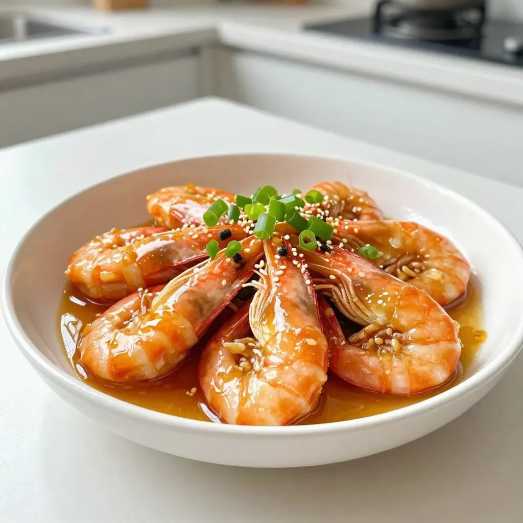 Here’s what you need for Sticky Honey Garlic Shrimp. Each item adds flavor and depth to this dish. - 1 pound large shrimp, peeled and deveined - 1/4 cup honey - 4 cloves garlic, minced - 2 tablespoons soy sauce (or tamari for gluten-free) - 1 tablespoon freshly grated ginger - 1 tablespoon sesame oil - 1 tablespoon olive oil - 1 tablespoon rice vinegar - 1/2 teaspoon red pepper flakes (optional) - Salt and pepper to taste - 2 green onions, sliced (for garnish) - Sesame seeds (for garnish) These ingredients are simple yet powerful. The shrimp gives the dish protein. Honey adds sweetness, and garlic adds a bold flavor. Soy sauce brings saltiness, while ginger adds warmth. Sesame oil and rice vinegar enhance the taste. Use fresh shrimp for the best results. If you want a kick, add red pepper flakes. Garnish your dish with green onions and sesame seeds. They add color and crunch. Gather these ingredients, and you’re ready for a fun cooking adventure! {{ingredient_image_1}} 1. Start by whisking together the sauce. In a medium bowl, combine the honey, minced garlic, soy sauce, grated ginger, sesame oil, rice vinegar, and red pepper flakes if you like some heat. This blend gives the shrimp its sweet and savory kick. 2. Next, heat the skillet. Pour a tablespoon of olive oil into a large skillet and warm it over medium-high heat. Wait until the oil shimmers. This shows that your pan is ready. 1. Now, it's time to cook the shrimp. Add the peeled and deveined shrimp in a single layer in the skillet. Season them lightly with salt and pepper. Cook for about 2 to 3 minutes on one side until they start to turn pink. This is when they begin to cook through. 2. Flip the shrimp over and pour the honey garlic sauce over them. Stir gently to coat each shrimp in the sauce. Cook for another 2 to 3 minutes or until the shrimp are fully cooked. If the sauce feels too thick, add a splash of water to loosen it. 1. Once cooked, remove the skillet from the heat. Let the shrimp sit in the sauce for a minute. This step helps them absorb all those tasty flavors. 2. For serving, dish out the shrimp while hot. Garnish with sliced green onions and a sprinkle of sesame seeds. This adds a nice crunch and fresh flavor, making the dish even more delightful. Best shrimp to use I recommend using large shrimp for this dish. They cook evenly and stay juicy. Look for shrimp that are fresh, firm, and have a slight sea smell. If you prefer, frozen shrimp works too. Just remember to thaw it first. Avoiding overcooking Shrimp cook fast, so you need to watch them closely. Cook them only until they turn pink and opaque. This usually takes about 2-3 minutes per side. Overcooked shrimp become tough and rubbery. To check, cut one open; it should be white inside. Adjusting spice levels If you like heat, add more red pepper flakes to the sauce. Start with half a teaspoon and taste. You can always add more, but you can’t take it out! If you prefer a milder dish, skip the flakes or use just a pinch. Personalizing the garlic sauce You can tweak the garlic sauce to fit your taste. Want it sweeter? Add a touch more honey. Like it tangy? Increase the rice vinegar. Feel free to play with flavors until you find your perfect mix. Pro Tips Fresh Ingredients: Use fresh garlic and ginger for a more vibrant flavor profile. Fresh ingredients enhance the overall taste of the dish and bring out the best in the honey garlic sauce. Perfectly Cooked Shrimp: Be careful not to overcook the shrimp. They should be cooked just until they turn pink and opaque, which usually takes only 2-3 minutes per side. Overcooked shrimp can become rubbery. Adjusting Sauce Thickness: If the sauce becomes too thick while cooking, add a splash of water or broth to loosen it up. This will help you achieve the desired consistency for coating the shrimp. Garnishing Tips: For added flavor and visual appeal, consider garnishing with additional toppings like crushed peanuts or cilantro along with green onions and sesame seeds. {{image_2}} Gluten-free options If you need a gluten-free meal, swap soy sauce for tamari. Tamari tastes great and keeps the dish flavorful. You can also use coconut aminos as a soy sauce alternative. This adds a hint of sweetness. Alternative protein options Don’t have shrimp? Use chicken or tofu instead. Both proteins work well with the honey garlic sauce. For chicken, cut it into bite-sized pieces. Cook until golden and fully cooked. For tofu, use firm tofu, press it, and cut it into cubes. Sauté until golden brown before adding the sauce. Serving with rice or noodles Sticky Honey Garlic Shrimp pairs nicely with rice or noodles. Steam white or brown rice for a soft base. If you prefer noodles, try rice noodles or soba noodles. They soak up the sauce well and add texture to the dish. Pairing with vegetables Add colorful veggies for a complete meal. Broccoli, bell peppers, or snap peas work great. Sauté them in the skillet before adding the shrimp. This adds nutrients and makes your plate look vibrant and appealing. To store leftovers, let the shrimp cool down. Place them in an airtight container. Make sure the container is snug to keep air out. You can store the shrimp in the fridge for up to three days. Reheat the shrimp on the stove or in the microwave. If you choose to microwave, do it in short bursts to avoid overcooking. If you want to freeze Sticky Honey Garlic Shrimp, follow these simple steps. First, let the shrimp cool completely. Then, pack them in a freezer-safe bag or container. Squeeze out all the air to prevent freezer burn. You can freeze the shrimp for up to three months. When you’re ready to eat, thaw them in the fridge overnight. Reheat them gently in a skillet to keep them tender. How long to cook shrimp for perfect texture? Cook shrimp for about 4-6 minutes. Start with 2-3 minutes on one side. Flip them, then cook for another 2-3 minutes. They should turn pink and curl slightly when done. Can I use frozen shrimp? Yes, you can use frozen shrimp. Thaw them first in cold water. This helps to keep the texture nice. What to serve with Sticky Honey Garlic Shrimp? Serve this dish with rice or noodles. Steamed veggies also pair well. You can even use it in tacos for a tasty twist. Can I make this dish spicier? Absolutely! Add more red pepper flakes. You can also stir in some hot sauce to suit your taste. How to adjust the recipe for more servings? Simply double or triple the ingredients. Make sure to cook the shrimp in batches to avoid crowding the skillet. This keeps them juicy and flavorful. This recipe shows how to make Sticky Honey Garlic Shrimp. You learned about key ingredients, simple steps, and helpful tips. Remember to adjust flavors to fit your taste. Serve it with rice or noodles for a full meal. This dish is easy, tasty, and sure to impress. With these guides, you can cook a great meal for friends or family. Enjoy the cooking process and make it your own!