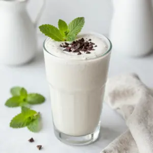 - 1 cup unsweetened almond milk - 1 scoop chocolate protein powder - 1 medium banana, frozen - 1/4 cup fresh mint leaves - 2 tablespoons cacao nibs - 1 tablespoon honey or maple syrup (optional) - 1/2 teaspoon peppermint extract - Ice cubes (optional) 1. Unsweetened almond milk: Low in calories and dairy-free. It adds creaminess without extra fat. 2. Chocolate protein powder: Packed with protein. It helps build muscles and keeps you full. 3. Frozen banana: Adds natural sweetness and creaminess. It&rsquo;s a great source of potassium. 4. Fresh mint leaves: Offers a refreshing taste. Mint also aids digestion and adds color. 5. Cacao nibs: They provide crunch and rich chocolate flavor. They are full of antioxidants. 6. Honey or maple syrup: Adds sweetness. Choose this if you like a sweeter shake. 7. Peppermint extract: Gives a strong mint flavor with just a little. It brightens the drink. 8. Ice cubes: Makes the shake thicker and colder. Use them if you want a frosty drink. - Unsweetened almond milk: Look for brands like Califia Farms or Silk. - Chocolate protein powder: Try Optimum Nutrition or Vega for quality options. - Frozen bananas: You can freeze your own or buy from local stores. - Fresh mint leaves: Buy organic mint for the best flavor and freshness. - Cacao nibs: Enjoy Life or Navitas Organics offer great choices. - Honey or maple syrup: Choose local honey or pure maple syrup for taste. - Peppermint extract: McCormick is a trusted brand for extracts. - Ice cubes: Use filtered water for the best quality ice. {{ingredient_image_1}} To make your mint chocolate chip protein shake, start by gathering all your ingredients. You will need: - 1 cup unsweetened almond milk - 1 scoop chocolate protein powder - 1 medium frozen banana - 1/4 cup fresh mint leaves - 2 tablespoons cacao nibs - 1 tablespoon honey or maple syrup (optional) - 1/2 teaspoon peppermint extract - Ice cubes (optional) Now, grab your blender. Add the almond milk, chocolate protein powder, frozen banana, and mint leaves. Toss in the cacao nibs and the sweetener if you want it sweeter. Finally, add the peppermint extract. Blend on high speed until smooth and creamy. If you want a thicker shake, add some ice cubes and blend again. Check the taste. If it needs more sweetness, add a bit more honey or maple syrup. Pour the shake into a tall glass. To make it look nice, garnish with whole mint leaves and sprinkle some cacao nibs on top. For this shake, you need a good blender. A powerful blender works best. It should easily crush ice and blend frozen fruits. If your blender is weak, it may leave chunks. I recommend looking for a blender with at least 600 watts of power. Brands like Vitamix or Ninja are great options. They make blending fast and easy. The key to a great shake is the right mix of ingredients. If your shake is too thick, add a little more almond milk. If it&rsquo;s too thin, include more frozen banana or ice. Blending time also matters. Blend for at least 30 seconds for a smooth shake. Stop and check the texture. Adjust as needed. Enjoy the creamy goodness! You can change this shake to fit your taste. Try adding some spinach for extra greens. You can also swap almond milk for coconut milk for a creamier drink. If you want it sweeter, add more honey or maple syrup. For a thicker shake, use more ice or a second frozen banana. Don&rsquo;t shy away from mixing in other flavors, like vanilla or even a scoop of peanut butter. Store almond milk in the fridge. Keep it sealed tightly to stay fresh. Fresh mint leaves last longer if you wrap them in a damp paper towel. Place them in a bag in the fridge. Cacao nibs should go in a cool, dark spot. A glass jar works best for keeping them fresh. Remember to check expiry dates on protein powder for the best taste. Use fresh mint wisely to boost flavor. It adds a nice taste without calories. A few drops of vanilla extract can also help. If you want a chocolate kick, use unsweetened cocoa powder. This adds flavor without the sugar. You can also try flavored protein powder, like chocolate mint. It gives a flavor boost and makes the shake more fun. Pro Tips Use Fresh Mint: Fresh mint leaves will provide a vibrant flavor compared to dried mint. Be sure to wash them thoroughly before adding to your shake. Chill Ingredients: For a refreshingly cold shake, chill your almond milk and banana beforehand. This will enhance the overall texture and taste. Experiment with Sweetness: Depending on your taste preference, adjust the sweetness by adding more or less honey or maple syrup. You can also try using flavored protein powder for an extra twist. Perfect for Meal Prep: This shake can be prepped in advance. Just combine all ingredients in a blender jar and store in the fridge. Blend when ready to enjoy! {{image_2}} If you want a dairy-free shake, almond milk works great. You can also try oat milk, coconut milk, or soy milk. Each gives a different taste and texture. Almond milk is my favorite for this shake. It&rsquo;s creamy and light. You can add fun flavors to change your shake. Try adding a pinch of cinnamon for warmth. Or, use vanilla protein powder instead of chocolate for a different taste. You can even add a tablespoon of peanut butter for a nutty twist. Just think about what flavors you enjoy! Protein powder is key for this shake. However, you can use different types. Whey protein gives great flavor and texture. Plant-based protein powders, like pea or rice protein, are also tasty. They are perfect for vegans or those who avoid dairy. If you want options, Greek yogurt adds protein and creaminess. If you have leftover shake, pour it into a sealed container. Store it in the fridge. It keeps well for up to 24 hours. Shake it well before drinking. The ingredients may separate, but that's normal. If it thickens, add a little almond milk to loosen it. You can freeze some of the shake's ingredients. Freeze bananas in slices for easy use. Place mint leaves in a bag and freeze them too. You can blend them straight from the freezer. This helps save time for your next shake. - Almond milk: Check the label, but it usually lasts about 7-10 days after opening. - Chocolate protein powder: It can last up to a year if kept dry and cool. - Fresh mint leaves: Use them within a week for the best flavor. - Cacao nibs: They have a long shelf life, about 2 years if stored properly. - Honey or maple syrup: These can last indefinitely if kept in a cool place. - Frozen bananas: They stay good for about 3-6 months in the freezer. Knowing how to store your shake and its ingredients helps keep things fresh. Enjoy your mint chocolate chip protein shake anytime! The best protein powder for this shake is chocolate protein powder. It blends well with mint and adds rich flavor. Look for a protein powder with simple ingredients. Brands like Optimum Nutrition or Garden of Life are great choices. They offer quality and taste without extra fillers. Yes, you can make this shake without banana. The banana adds creaminess and natural sweetness. If you skip it, use avocado for a smooth texture. You can also add more almond milk to keep it smooth. Another option is to use a scoop of yogurt for creaminess. Yes, this shake can work as a meal replacement. It offers protein, healthy fats, and carbs. The chocolate protein powder gives you a filling boost. The fresh mint leaves add a nice touch of flavor. To make it more filling, add nuts or seeds. This shake is tasty and nutritious, making it perfect for busy days. To sum it up, we covered the key ingredients for your protein shake and their nutritional benefits. You learned about step-by-step instructions for perfecting your shake and tips for customization. You can explore fun variations, plus proper storage methods to keep your ingredients fresh. Lastly, I answered common questions to guide you. Trust me, with these insights, you&rsquo;ll make a tasty, healthy shake every time. Enjoy trying new flavors and finding what works best for you!
