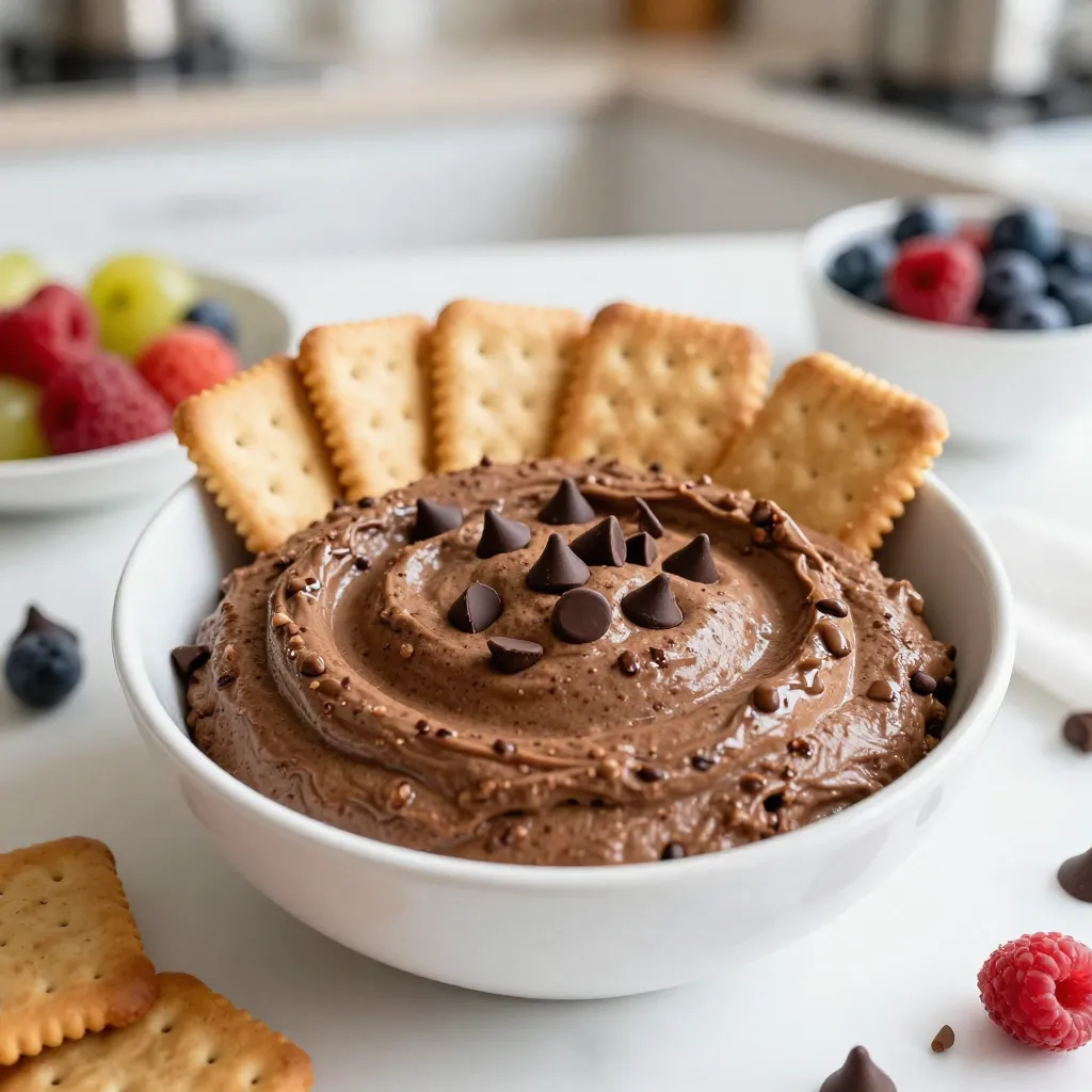 To make a tasty brownie batter dip, you will need: - 1 cup all-purpose flour - 1/2 cup unsweetened cocoa powder - 1 cup brown sugar - 1/2 cup granulated sugar - 1/2 cup unsalted butter, softened - 1 teaspoon vanilla extract - 1/4 teaspoon salt - 1 cup cream cheese, softened - 1/4 cup milk (add more if needed for consistency) - 1/2 cup chocolate chips - Assorted dippers (graham crackers, fruits, pretzels, etc.) For this dip, you will need a few basic tools: - Mixing bowls - Hand mixer - Whisk - Spatula - Serving bowl You can swap ingredients based on what you have: - Use whole wheat flour for a healthier choice. - Substitute coconut sugar for brown sugar for a unique taste. - If you want a dairy-free option, try vegan cream cheese and butter. - For a richer flavor, add extra chocolate chips or nuts. - You can replace milk with a plant-based milk for a different twist. These tips help you create your perfect brownie batter dip! {{ingredient_image_1}} Start by gathering your ingredients. In a large mixing bowl, add the softened butter and cream cheese. Use a hand mixer and beat them on medium speed. Mix until the mixture is smooth and creamy. This step is key for a great texture. Next, add the brown sugar and granulated sugar. Pour in the vanilla extract too. Continue mixing until everything is well combined. In a separate bowl, whisk together the flour, cocoa powder, and salt. Make sure there are no clumps in the dry mix. Gradually add this dry mixture to your wet ingredients. Add a little bit at a time, mixing well after each addition. This helps to keep the batter smooth. Once combined, slowly pour in the milk. Mix until you reach a dip-like consistency. If it feels too thick, add more milk a bit at a time. To get the perfect dip, start with the right milk amount. If it seems thick, don't worry; just add more milk. Mixing gently helps keep the batter fluffy. After reaching your desired consistency, fold in the chocolate chips. Use a spatula to distribute them evenly. Finally, transfer the dip to a serving bowl. Chill it in the refrigerator for at least 30 minutes. This helps the flavors mix well and the dip set slightly. Enjoy your brownie batter dip with your favorite dippers! To make your brownie batter dip extra creamy, start with softened butter and cream cheese. Mixing them well at first is key. Use a hand mixer for best results. If the dip feels thick, add a bit more milk. This small change makes a big difference in texture. Mix your wet ingredients first, then add the dry ones. This method helps blend everything well. When adding the dry mix, do it slowly. Stir gently after each addition to avoid lumps. It’s important to keep the air in the mix for a light texture. For serving, use a fun bowl to hold the dip. A decorative bowl catches the eye. Top the dip with extra chocolate chips for a treat. Arrange assorted dippers like fruits, graham crackers, and pretzels around the bowl. This not only looks great but also makes it easy for guests to grab their favorites. Pro Tips Use Room Temperature Ingredients: Ensure that your butter and cream cheese are at room temperature for a smoother blend. This helps in achieving a creamy texture without lumps. Adjust Consistency Wisely: If your dip is too thick, add a splash of milk incrementally. Stir well after each addition until you reach your desired consistency. Chill for Best Flavor: Allow the dip to chill for at least 30 minutes before serving. This helps the flavors meld together and enhances the overall taste. Creative Dippers: Experiment with different dippers like sliced apples, strawberries, or even pretzels for a delightful contrast between sweet and salty. {{image_2}} Want to mix things up? You can add fun flavors to your brownie batter dip. Try adding 1/2 cup of creamy peanut butter for a nutty twist. This will make the dip rich and delicious. You can also stir in chopped nuts like walnuts or pecans for crunch. Just fold them in gently to keep the dip smooth. Looking for a lighter option? You can use Greek yogurt instead of cream cheese. This swap will give your dip a creamy texture with less fat. Use 1 cup of plain Greek yogurt and skip the butter. You can also reduce sugar by using a sugar substitute if you want. This way, you get a treat that’s yummy and a bit healthier. Seasonal flavors can make your brownie batter dip special. For fall, add 1 teaspoon of pumpkin spice for a warm, cozy taste. You can also mix in 1/2 cup of mashed pumpkin puree. This adds flavor and makes the dip thicker. In summer, try adding crushed fresh berries for a fruity twist. Each season brings a new way to enjoy this dessert delight. To store leftover brownie batter dip, place it in an airtight container. Cover it tightly to keep out air. This helps keep the dip fresh and delicious. Make sure to chill it in the fridge right after serving. If the dip feels too thick after chilling, add a splash of milk. Stir it gently until you reach your desired consistency. You can also microwave it briefly. Heat it in 10-second bursts, checking often to avoid overheating. In the fridge, brownie batter dip lasts about 5 days. If you want to keep it longer, freeze it. In the freezer, it stays fresh for up to 3 months. Just remember to thaw it in the fridge before serving. Yes, you can eat Brownie Batter Dip raw. The ingredients are safe to eat. I use softened cream cheese, butter, and sugars. These do not contain raw eggs, making it safe for you to enjoy. Just remember, it’s rich and sweet! You have many tasty options for dipping. Here are some great choices: - Fruits like strawberries, bananas, or apples - Pretzels for a salty crunch - Marshmallows for a fun twist - Cookies like vanilla wafers or chocolate chip Try mixing and matching for fun flavors! I recommend not leaving it out for more than two hours. After that, it may not stay fresh. If it’s a warm day, keep it chilled. Always return it to the fridge after serving to keep it safe. Yes, you can make Brownie Batter Dip ahead of time! I often prepare it the night before. Just store it in the fridge in an airtight container. The flavors will blend and taste even better the next day. When ready to serve, give it a quick stir! You learned how to make a tasty Brownie Batter Dip. We covered ingredients, tools, and tips. Steps showed you how to mix and serve it right. You can explore fun flavor variations, too. Plus, I shared ways to store leftovers. Try it out for your next party or snack. This dip is sure to please everyone! Enjoy creating this sweet treat and make it your own.