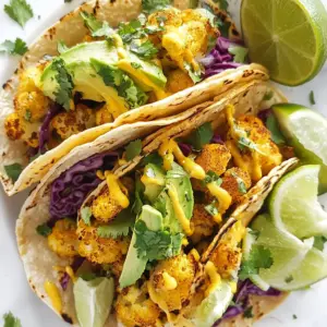 - 1 head of cauliflower, cut into bite-sized florets - 2 tablespoons olive oil - 1 teaspoon smoked paprika - 1 teaspoon ground cumin - 1/2 teaspoon garlic powder - 1/2 teaspoon onion powder - Salt and pepper to taste - 8 small corn tortillas - 1 avocado, sliced - 1/2 cup red cabbage, shredded - 1/4 cup fresh cilantro, chopped - 1 lime, cut into wedges - 1/4 cup tahini sauce (store-bought or homemade) For this recipe, the main star is the cauliflower. I use a whole head and cut it into small florets. This size helps the cauliflower roast evenly. I toss the florets in olive oil and season them with smoked paprika, ground cumin, garlic powder, and onion powder. The right amount of salt and pepper adds flavor. These spices give the cauliflower a warm and smoky taste. Next, I prepare the tortillas. I use small corn tortillas because they hold the filling well. They are soft and add a nice texture. For the toppings, I slice fresh avocado, shred red cabbage, and chop cilantro. These toppings add color and crunch to the tacos. Lastly, I serve the tacos with lime wedges and tahini sauce. The lime adds brightness, while tahini gives a creamy finish. This combination creates a flavorful and easy dish. Each bite is a mix of textures and tastes that everyone will enjoy. {{ingredient_image_1}} Start by preheating your oven to 425&deg;F (220&deg;C). Line a baking sheet with parchment paper. This helps the cauliflower roast evenly and prevents sticking. In a large bowl, mix the bite-sized cauliflower florets with olive oil, smoked paprika, ground cumin, garlic powder, onion powder, salt, and pepper. Toss well until every piece is coated. Spread the seasoned cauliflower florets evenly on the prepared baking sheet. Roast them in the oven for about 25 to 30 minutes. Stir the cauliflower halfway through to ensure even roasting. You will know they are done when they are tender and golden brown. Look for a nice caramelization on the edges for the best flavor. Once the cauliflower is ready, it&rsquo;s time to build your tacos. Warm the small corn tortillas in a pan over medium heat until they are soft and pliable. Start with a tortilla, then layer on the roasted cauliflower. Add sliced avocado and shredded red cabbage for crunch. Drizzle tahini sauce over the top and sprinkle with fresh cilantro. Serve the tacos with lime wedges on the side to add a burst of flavor. Enjoy every bite! To get the best flavor and texture from your cauliflower, choose a fresh head. Cut it into bite-sized florets. This helps it cook evenly. Toss the florets with olive oil and spices. Use smoked paprika and cumin for a warm, earthy taste. Adjust the spices to fit your taste. Add more paprika for a smoky kick or less for a milder flavor. Always season with salt and pepper. This simple step makes a big difference. Warm your corn tortillas before filling them. You can heat them in a pan or directly on the stovetop. This keeps them soft and easy to fold. For a great presentation, layer the ingredients neatly. Start with roasted cauliflower, then add avocado and cabbage. Drizzle tahini sauce on top for a creamy finish. Fresh cilantro adds color and flavor. Serve with lime wedges for a zesty touch. Get creative with your toppings. Try adding sliced jalape&ntilde;os for heat or diced tomatoes for freshness. You can also use different sauces, like a zesty salsa or creamy yogurt. If you want more protein, consider adding black beans or grilled chicken. These options make the tacos even more filling and delicious. Pro Tips Choose the Right Cauliflower: Select a head of cauliflower that is firm and heavy for its size, with tightly packed florets and no dark spots. Make it Extra Crispy: For even crispier cauliflower, increase the oven temperature to 450&deg;F (230&deg;C) and roast for a few extra minutes, keeping a close eye to prevent burning. Customize Your Toppings: Feel free to add additional toppings like pickled jalape&ntilde;os or a dollop of Greek yogurt for extra creaminess and flavor. Serve Immediately: For the best texture, assemble and serve the tacos right after roasting the cauliflower to enjoy the contrast between the warm filling and fresh toppings. {{image_2}} You can make this dish vegan by using plant-based ingredients. Corn tortillas are naturally vegan, so they work great. For the sauce, you can use tahini or a vegan yogurt. Try adding toppings like black beans, corn, or diced tomatoes. These add more flavor and nutrition. If you need gluten-free options, look for corn or rice tortillas. These let you enjoy the tacos without worry. You can also add tasty sides like guacamole or salsa. These will enhance your meal and keep it gluten-free. Do you like spicy food? Add some heat with chili powder or cayenne pepper. You can mix these with the cauliflower before roasting. For more heat, top your tacos with jalape&ntilde;os or spicy salsa. These options give your tacos a nice kick! To keep your roasted cauliflower fresh, store it in an airtight container. Place it in the fridge within two hours of cooking. This keeps the flavors intact. Roasted cauliflower stays good for about three days. If you want to enjoy it longer, consider freezing. Reheat your cauliflower in the oven for the best texture. Set the oven to 350&deg;F (175&deg;C). Spread the cauliflower on a baking sheet. Heat for about 10-15 minutes. If you want a quick method, use the microwave. Just heat in short bursts to avoid sogginess. Make sure all ingredients are heated through, especially the tortillas. To save time, roast a larger batch of cauliflower. You can use it for tacos or salads. Store it in the fridge for up to three days. For longer storage, freeze it in portions. Place roasted cauliflower in a freezer bag and remove as much air as possible. It can last up to three months in the freezer. For roasting, I recommend using fresh, firm cauliflower. Look for a head that is bright white with no brown spots. Organic cauliflower is great if you want to avoid pesticides. You can also use colored varieties, like purple or orange, for fun. They all roast well and taste delicious. Yes, you can prep this dish in advance! You can chop the cauliflower and mix the seasonings the day before. Store them in the fridge until you are ready to roast. You can also warm the tortillas and slice the toppings ahead. Just keep them in airtight containers to stay fresh. You can easily make these tacos your own! Here are some ideas: - Add black beans or lentils for more protein. - Try different toppings like diced tomatoes or jalape&ntilde;os. - Swap tahini sauce for salsa or a yogurt sauce. - Use different herbs, like parsley or mint, instead of cilantro. The options are endless! This blog post covered all you need to make tasty cauliflower tacos. We talked about the key ingredients like cauliflower, tortillas, and sauces. You learned how to roast the cauliflower for the best flavor. I shared tips for assembly and tricks for great taste. Remember, you can customize your tacos with different toppings and make them vegan or gluten-free. Storing and reheating properly keeps them fresh for later. Enjoy your cooking and let your creativity shine in your taco-making!
