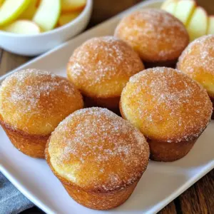 To make these delightful muffins, gather the following ingredients: - 1 cup apple cider - 1 &frac12; cups all-purpose flour - 1 teaspoon baking powder - &frac12; teaspoon baking soda - &frac12; teaspoon salt - 1 teaspoon ground cinnamon - &frac12; teaspoon ground nutmeg - &frac34; cup granulated sugar - 2 large eggs - &frac12; cup unsweetened applesauce - &frac12; cup vegetable oil - 1 teaspoon vanilla extract - &frac12; cup granulated sugar (for coating) - 1 teaspoon ground cinnamon (for coating) Each ingredient plays a key role in flavor and texture. The apple cider gives a rich taste. The spices add warmth and depth. You can add a few optional ingredients to make these muffins even better: - Chopped nuts: Walnuts or pecans add crunch. - Raisins or dried apples: These bring a sweet, chewy element. - Zest of an orange: This adds a citrusy zing. These extras can elevate your muffins to a new level of deliciousness. Feel free to experiment! Sometimes, you may need to swap ingredients. Here are some great substitutions: - All-purpose flour: Use whole wheat flour for a nuttier taste. - Granulated sugar: Try brown sugar for a richer flavor. - Vegetable oil: Substitute with melted coconut oil for a tropical twist. These swaps can help you customize your muffins while keeping them tasty. Enjoy the process of making these treats! {{ingredient_image_1}} Start by preheating your oven to 350&deg;F (175&deg;C). Lightly grease your muffin tin so the muffins don&rsquo;t stick. Next, pour 1 cup of apple cider into a small saucepan. Heat it on medium until it boils. Then, lower the heat and let it simmer for about 10 to 15 minutes. You want it to reduce to about half a cup. Once done, set it aside to cool. In a mixing bowl, whisk together 1 &frac12; cups of flour, 1 teaspoon of baking powder, &frac12; teaspoon of baking soda, &frac12; teaspoon of salt, 1 teaspoon of ground cinnamon, and &frac12; teaspoon of ground nutmeg. In another large bowl, beat &frac34; cup of sugar and 2 large eggs until they are light and fluffy. Slowly mix in the cooled apple cider, &frac12; cup of unsweetened applesauce, &frac12; cup of vegetable oil, and 1 teaspoon of vanilla extract. Combine these well. Now, add the dry ingredients to the wet mix. Stir gently until just combined; be careful not to over-mix. It&rsquo;s okay if there are some lumps. Next, fill each muffin cup about two-thirds full with this batter. Place your filled muffin tin in the preheated oven. Bake for 18 to 20 minutes. Check if they are ready by inserting a toothpick in the center. If it comes out clean, they are done! Once baked, remove the muffins from the oven and let them cool in the pan for 5 minutes. Then, transfer them to a wire rack to cool completely. While your muffins cool, mix &frac12; cup of granulated sugar with 1 teaspoon of ground cinnamon in a shallow dish. This will be your coating. When the muffins are still warm, roll each one in the cinnamon-sugar mix until fully coated. This adds a delightful sweetness and a lovely crunch. For a beautiful display, arrange the muffins on a platter and sprinkle some extra cinnamon-sugar over the top. You can also serve them with fresh apple slices for a tasty touch! Enjoy your warm, fragrant apple cider doughnut muffins. To get the best muffin texture, you must mix the batter correctly. Start by reducing the apple cider to concentrate its flavor. This step adds moisture and richness. In your mixing bowls, use one for dry ingredients and another for wet ingredients. When combining them, stir gently. Over-mixing leads to tough muffins. You want light and fluffy muffins, not dense bricks. Here are some common mistakes to steer clear of while baking: - Skipping the Apple Cider Reduction: This step boosts flavor. Don&rsquo;t skip it. - Over-mixing the Batter: This makes your muffins dense. Mix just until combined. - Not Preheating the Oven: Muffins need a hot oven to rise properly. Always preheat first. - Using Freshly Ground Spices: Old spices lose flavor. Fresh is best for taste. The right tools make baking easy and fun. Here are my top recommendations: - Muffin Tin: A non-stick tin is best for easy release. - Mixing Bowls: Use at least two bowls, one for wet and one for dry. - Whisk and Spatula: A whisk combines ingredients well, and a spatula helps with folding. - Cooling Rack: This lets the muffins cool evenly, keeping them soft. With these tips, your apple cider doughnut muffins will be a hit! Pro Tips Use Fresh Apple Cider: Fresh apple cider will impart a richer flavor to your muffins compared to processed varieties. Don&rsquo;t Overmix: To keep your muffins light and fluffy, mix the batter until just combined. Overmixing can lead to dense muffins. Adjust Cinnamon to Taste: Feel free to add more or less cinnamon based on your preference for spice; it truly enhances the autumn flavor. Cool Before Coating: Allow the muffins to cool slightly before rolling them in the cinnamon-sugar mixture to ensure the coating sticks well. {{image_2}} You can make these muffins vegan by swapping some ingredients. Use flax eggs instead of regular eggs. Mix one tablespoon of ground flaxseed with three tablespoons of water for each egg. Replace the applesauce with more apple cider if needed. Use a plant-based oil in place of vegetable oil. These small changes keep the muffins moist and tasty. For a gluten-free version, switch to a gluten-free all-purpose flour blend. Check that it contains xanthan gum, which helps with texture. Keep the rest of the ingredients the same. The muffins will still rise and taste great. You might need to bake them a bit longer, so keep an eye on them. You can add fun flavors to your muffins. Here are some great options: - Nuts: Chopped walnuts or pecans add a nice crunch. - Chocolate chips: Dark or milk chocolate chips make the muffins sweet and rich. - Dried fruit: Adding raisins or cranberries can bring a fruity twist. Feel free to mix and match these ideas. You can create a unique flavor each time you bake! Store leftover muffins in an airtight container. Keep them at room temperature. They stay fresh for up to three days. If you want them to last longer, consider freezing. To freeze, wrap each muffin tightly in plastic wrap. Place the wrapped muffins in a freezer bag. They can last up to three months in the freezer. Make sure to label the bag with the date. This helps you keep track of freshness. To reheat, take a muffin out of the freezer. Let it thaw in the fridge overnight. You can also heat it in the microwave for about 15-20 seconds. For a crispier top, warm it in the oven at 350&deg;F (175&deg;C) for 5-10 minutes. Enjoy your warm apple cider doughnut muffins! Yes, you can make these muffins ahead of time. Bake them, then cool completely. Store them in an airtight container at room temperature. They stay fresh for up to three days. If you want to keep them longer, freeze them. Just wrap each muffin well and place them in a freezer bag. They last for about three months. Thaw them overnight in the fridge when you're ready to eat. The best way to serve these muffins is warm. Roll them in cinnamon-sugar right after they cool. This adds a sweet crunch. You can also serve them with apple slices. They pair perfectly with hot cider or coffee. For a fun twist, drizzle some caramel sauce on top. This adds extra flavor and a nice touch for guests. You can find premade apple cider doughnut muffins at local bakeries or farmers' markets. Many grocery stores also sell them in the fall. Check the bakery section for fresh options. If you want a specific brand, look online at specialty food shops. They often ship directly to your home, making it easy to enjoy these treats anytime. In this post, we explored how to make apple cider doughnut muffins. We covered the main ingredients and optional ones for extra flavor. You learned step-by-step instructions to prep, bake, and finish your muffins. The tips shared will help you avoid common mistakes. We also looked at fun variations, storage tips, and answered some FAQs. Now you can create delicious muffins with ease. Enjoy baking these treats and sharing them with others!